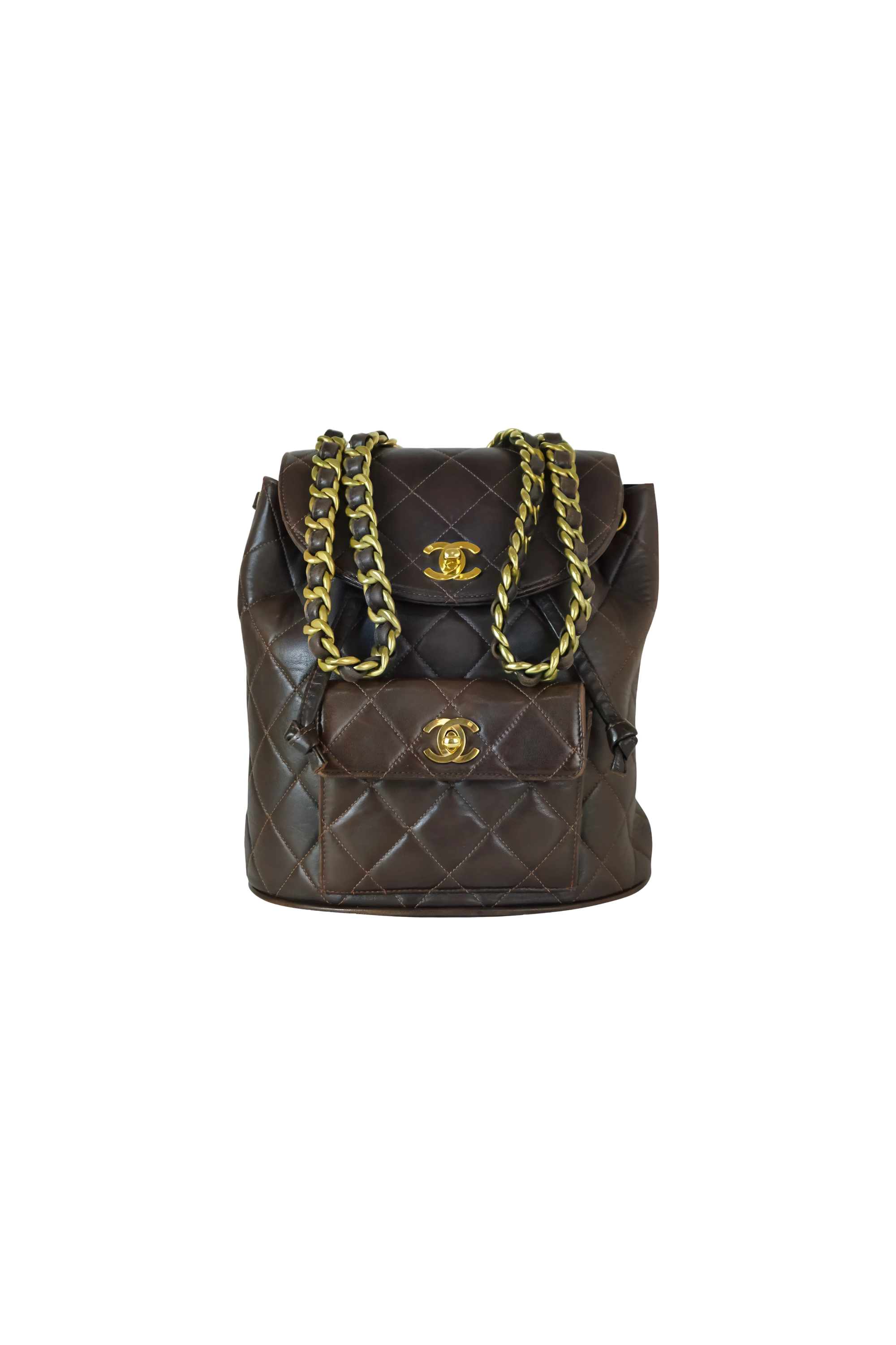 Chanel Vintage Quilted Brown Timeless Duma Backpack