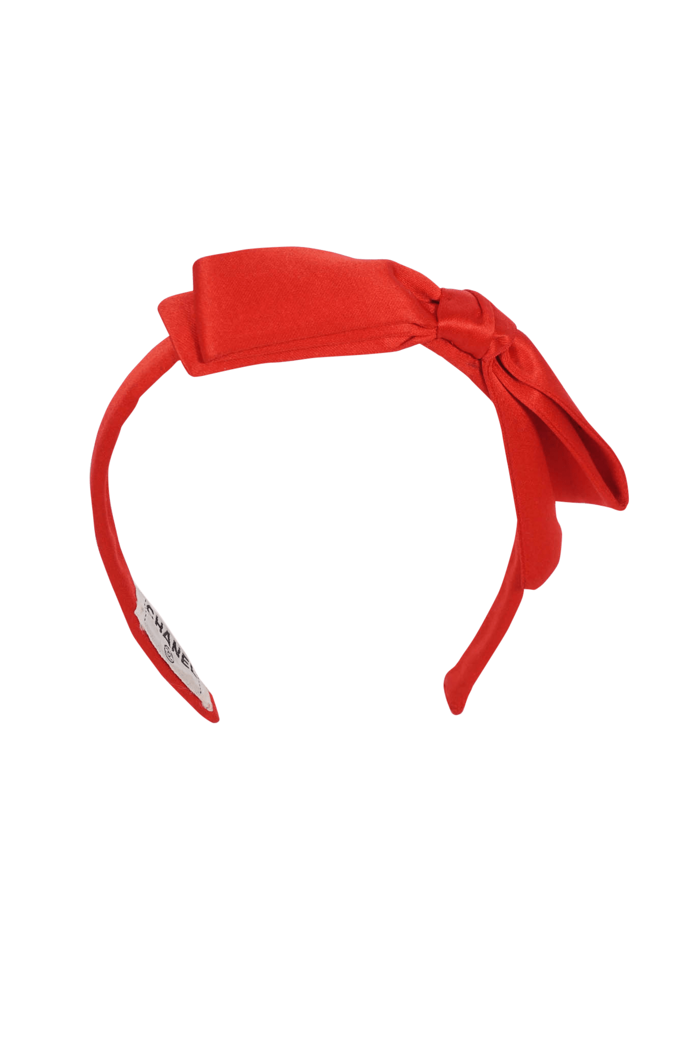 Chanel Vintage Red Satin Bow Headband 1990 - Foxy Couture Carmel