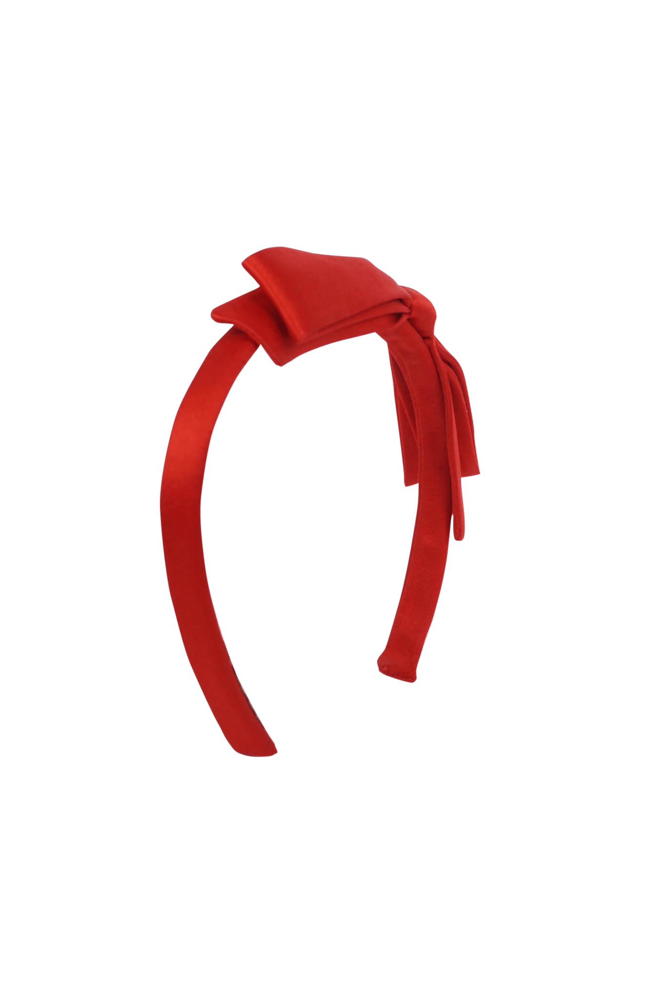 Chanel Vintage Red Satin Bow Headband 1990