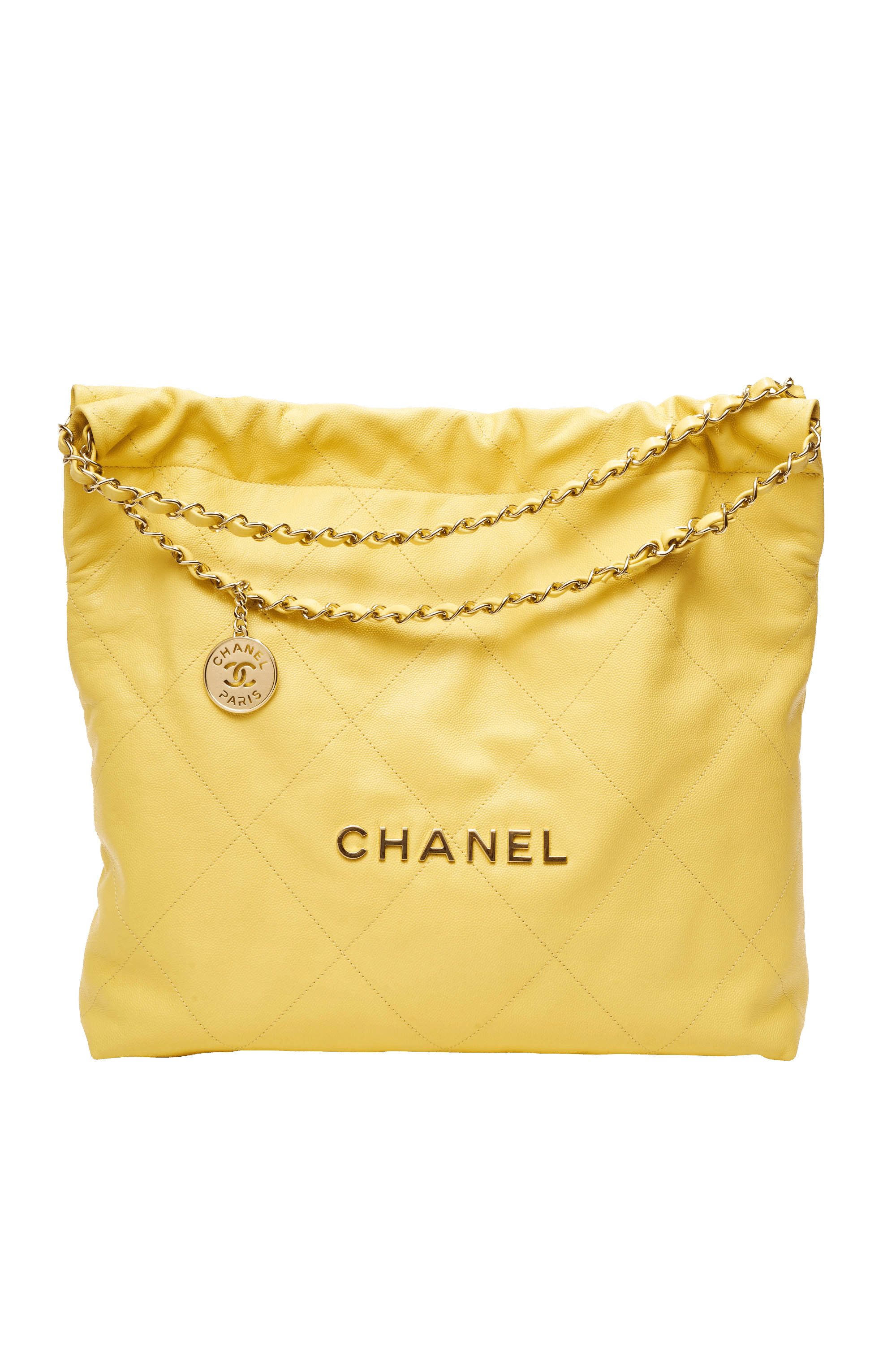 Chanel Yellow Caviar Hobo 22 Tote