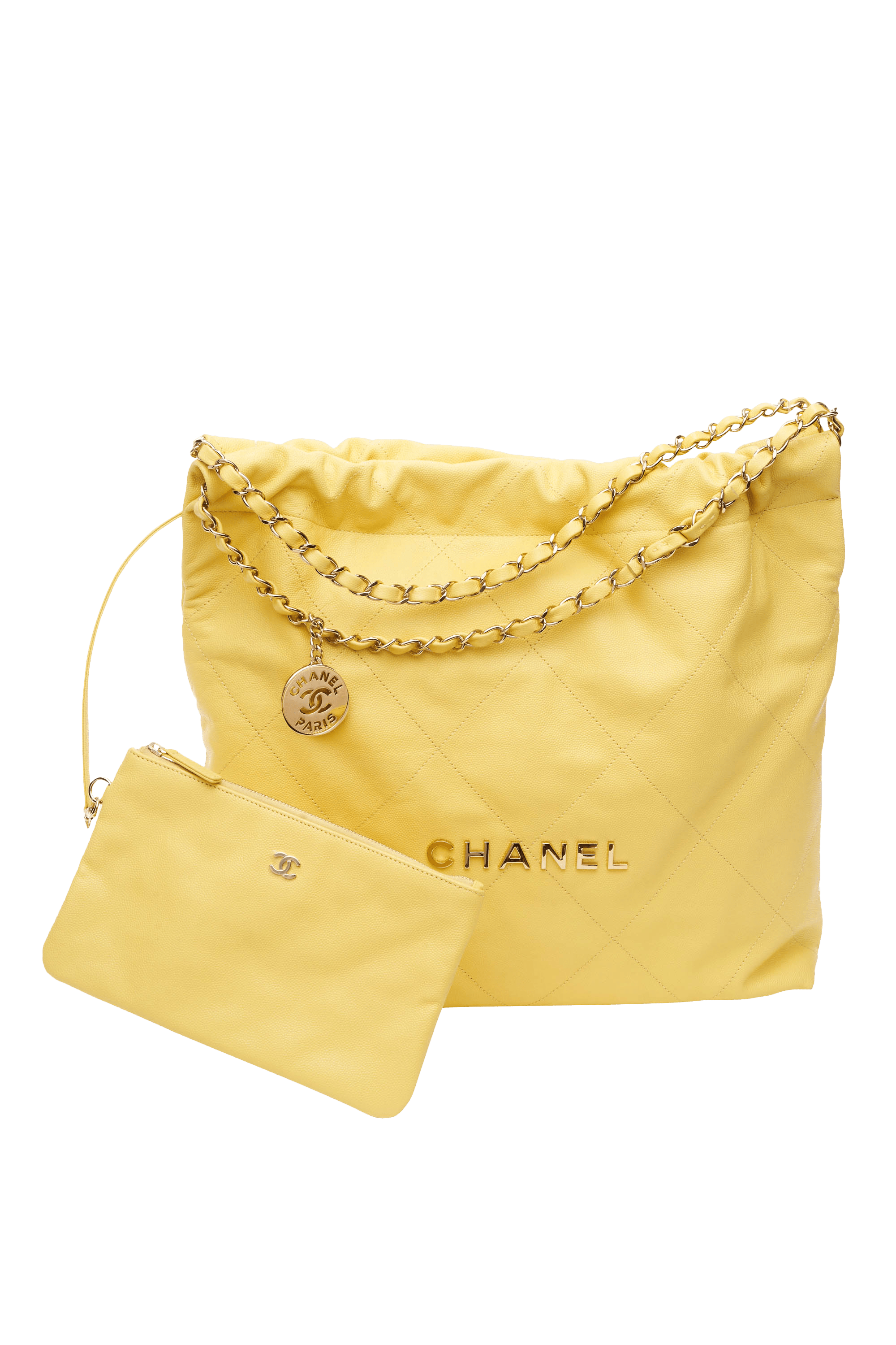 Chanel Yellow Caviar Hobo 22 Tote - Foxy Couture Carmel
