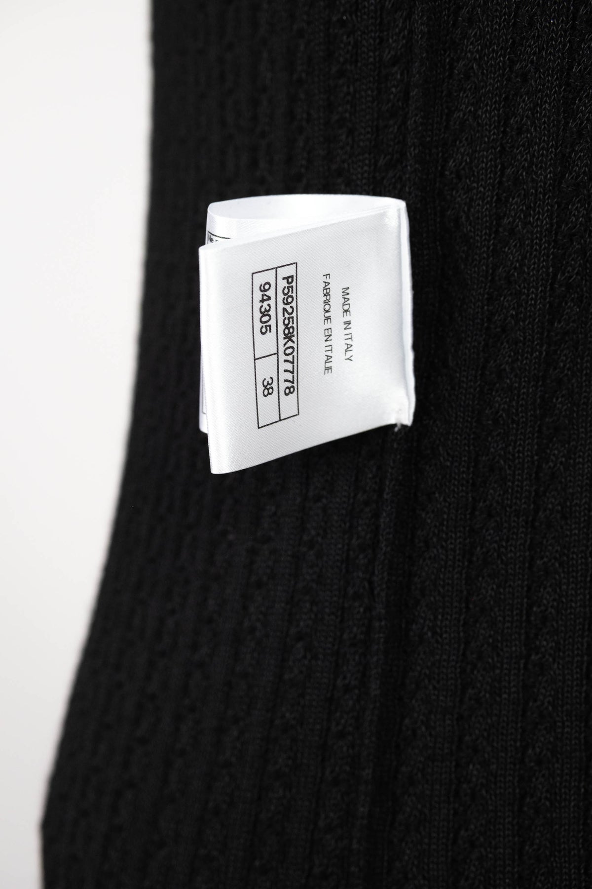 Chanel Black Knit Anchor Button Half Sleeve Dress Size 38