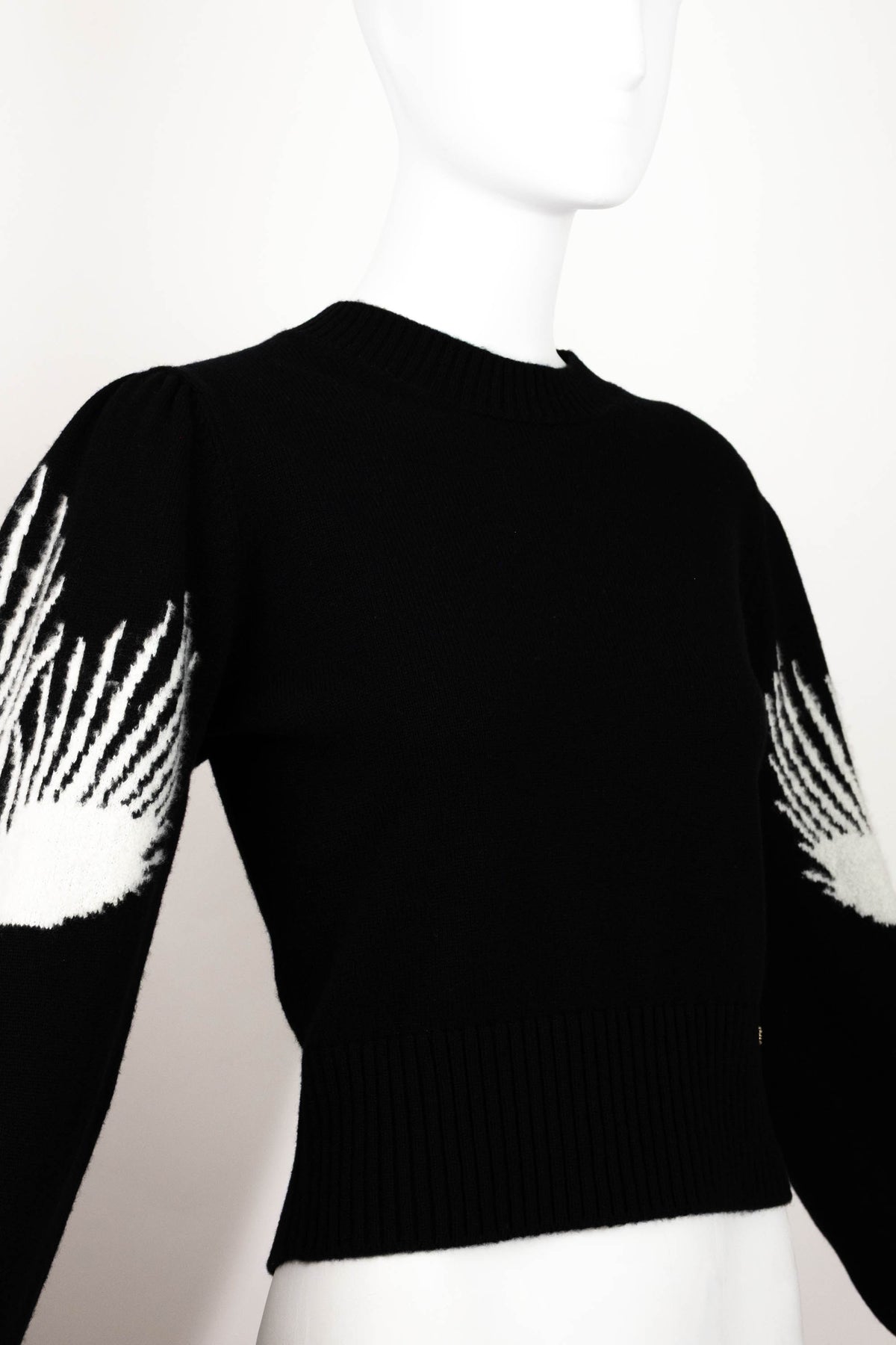 Chanel Black and White Intarsia Winged Arm "Chateau Des Dames" Sweater Size 38 2021