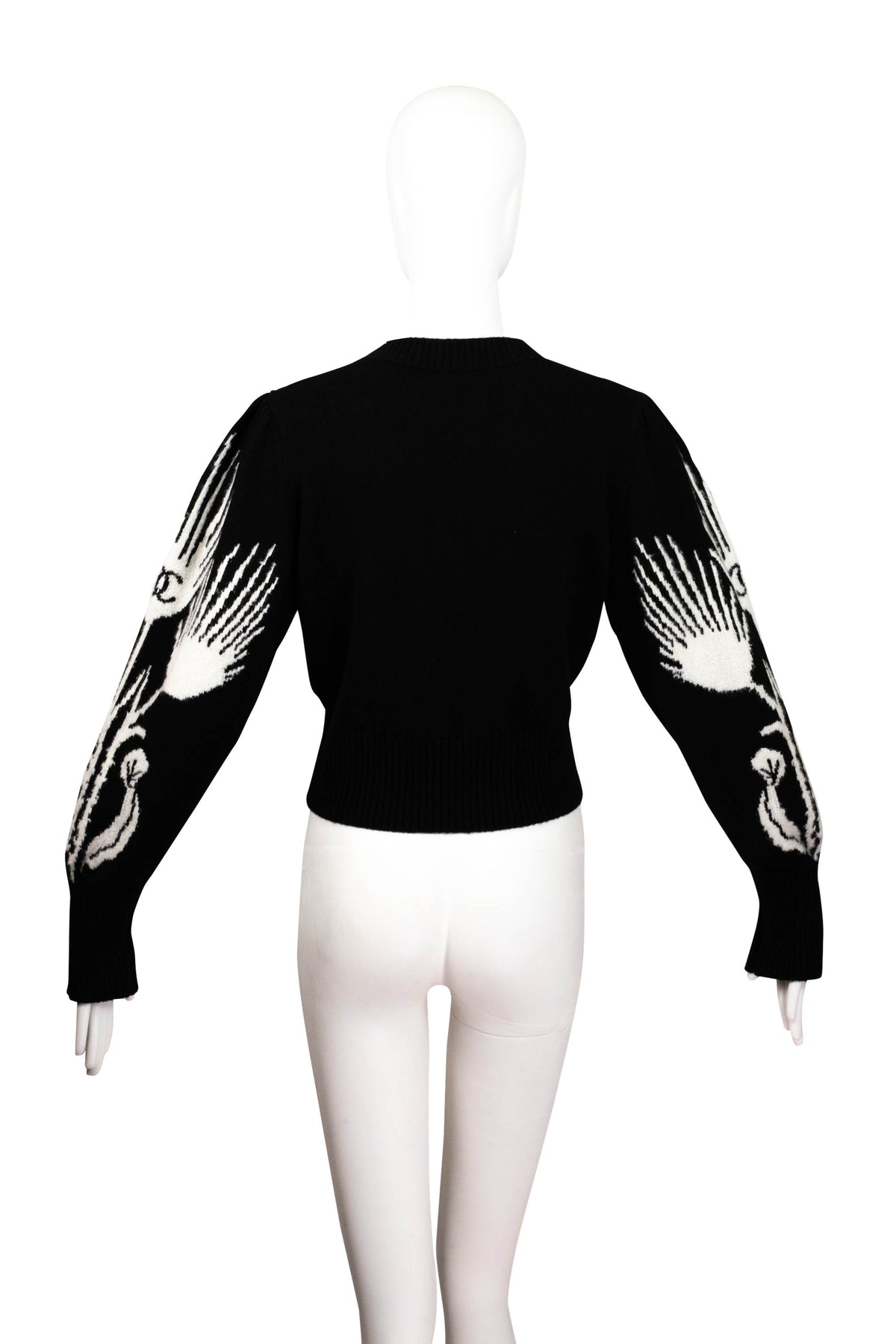 Chanel Black and White Intarsia Winged Arm "Chateau Des Dames" Sweater Size 38 2021