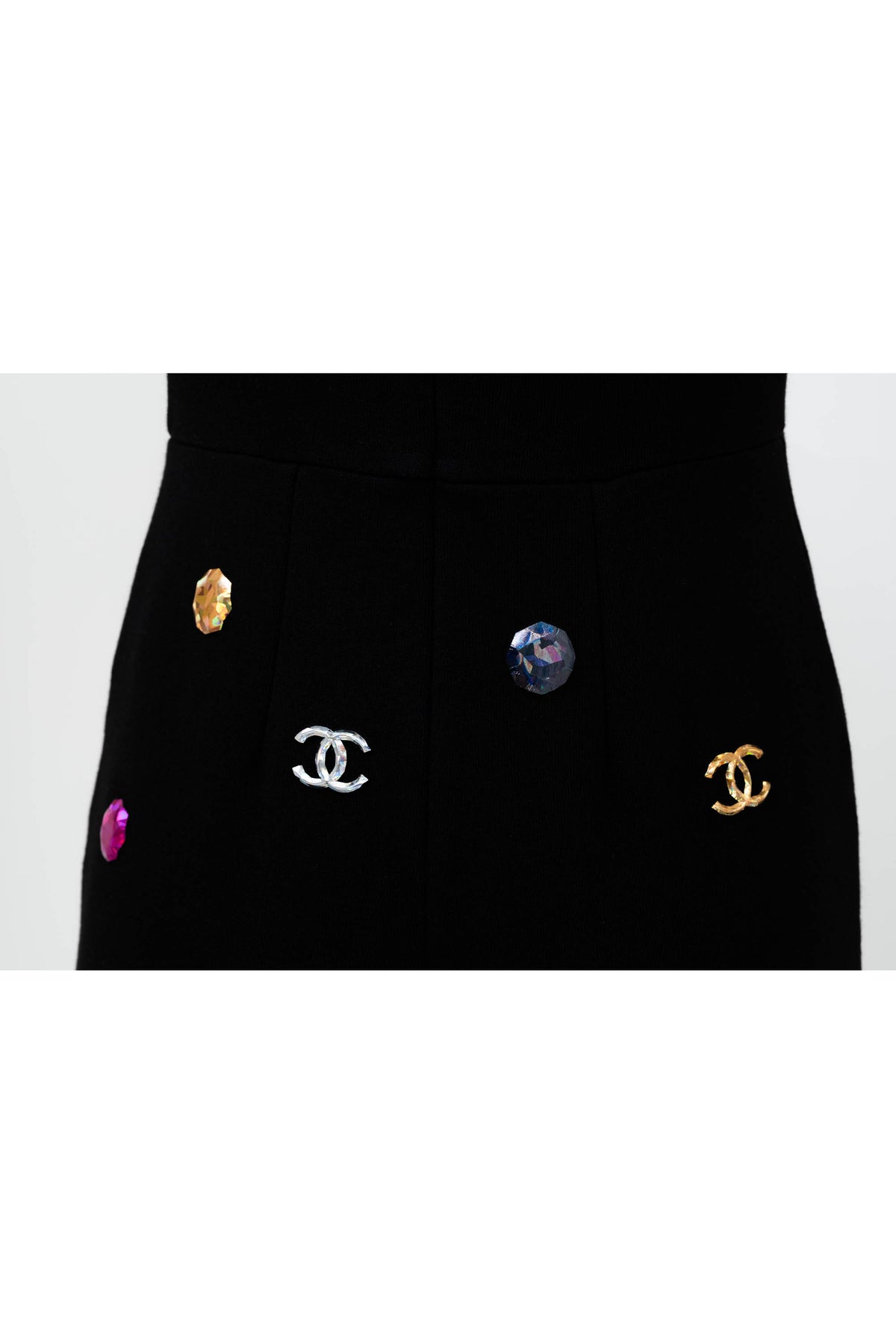 Chanel Black Charm Studded Capri Catsuit Size 34