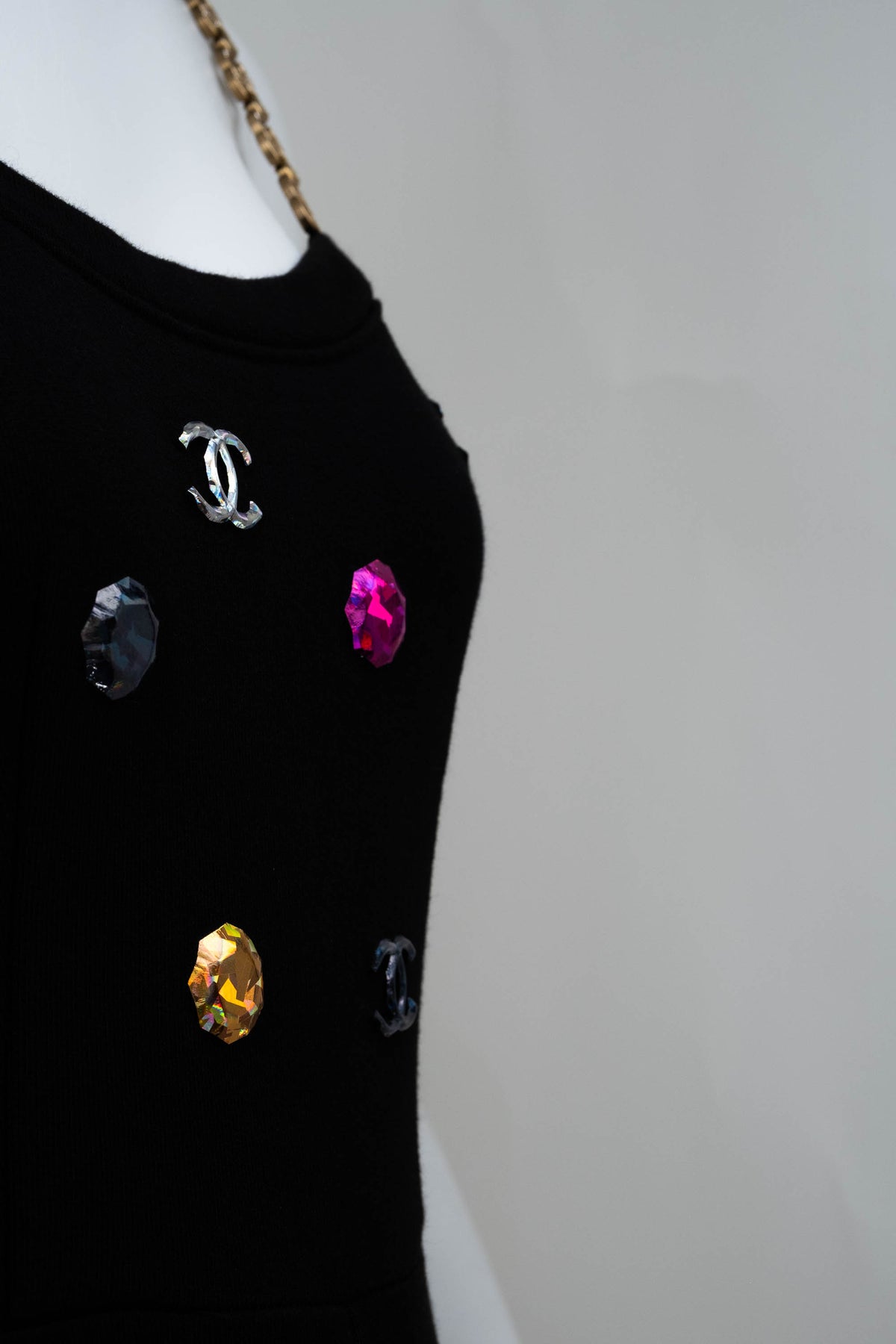 Chanel Black Charm Studded Capri Catsuit Size 34