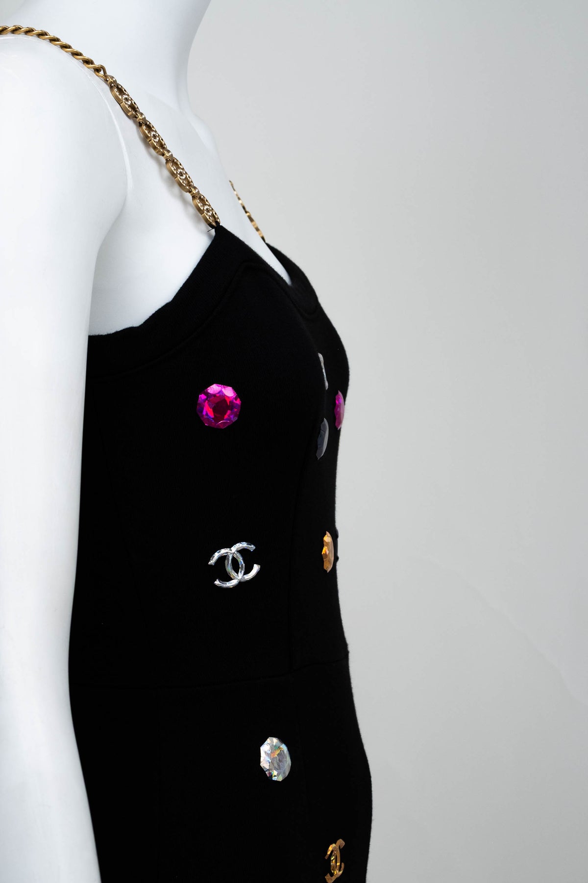 Chanel Black Charm Studded Capri Catsuit Size 34