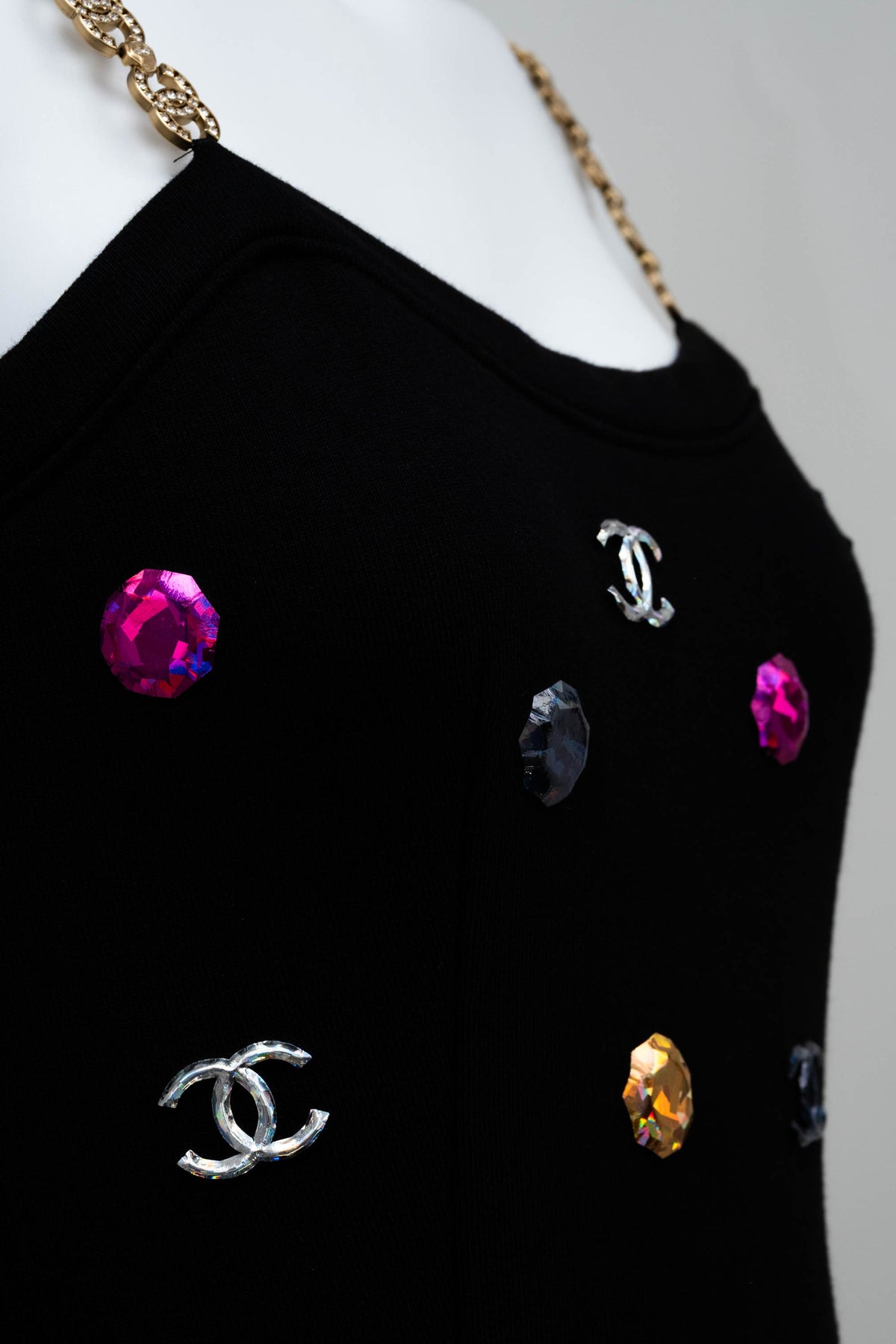 Chanel Black Charm Studded Capri Catsuit Size 34