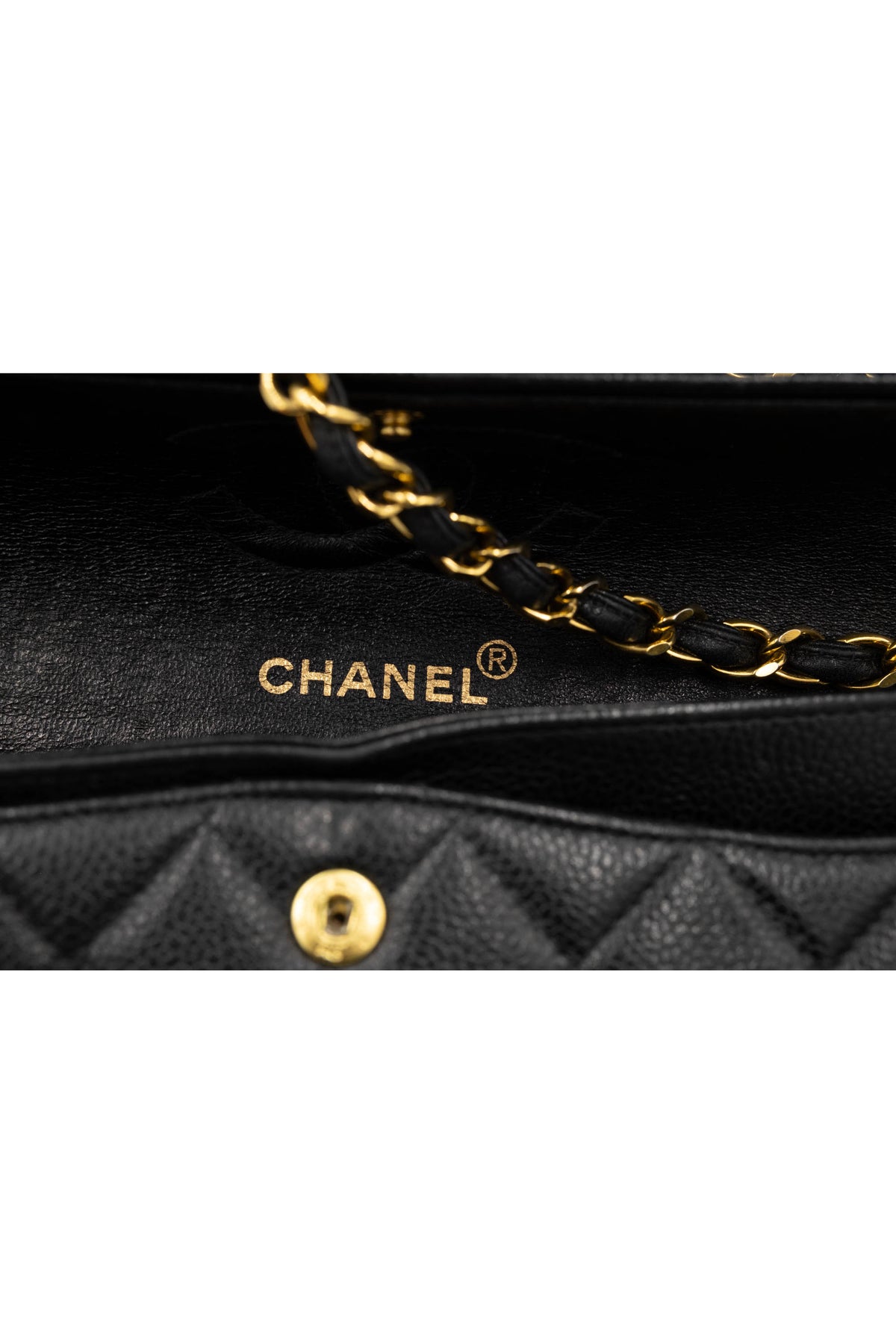 Chanel Vintage Black Caviar Double Flap Purse 1997-8 Size Small