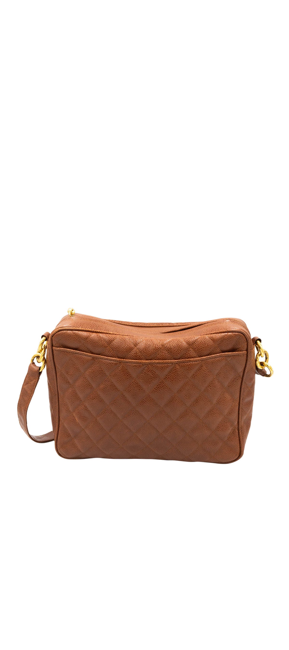Chanel Caramel Caviar Leather Camera Bag Gold Plated Hardware 1991-4