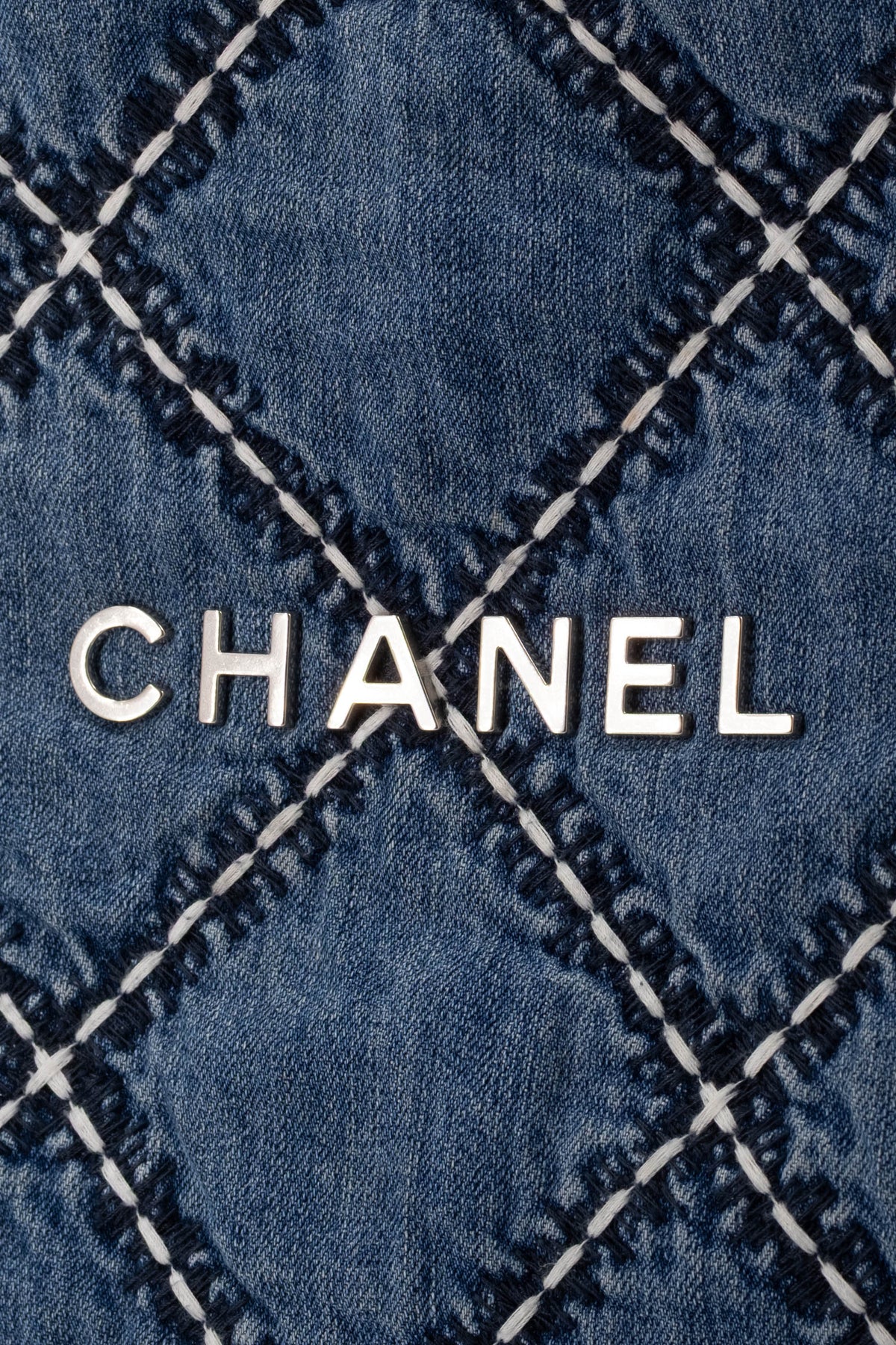 Chanel Denim 22 Hobo Bag With Contrast Stitching 24P