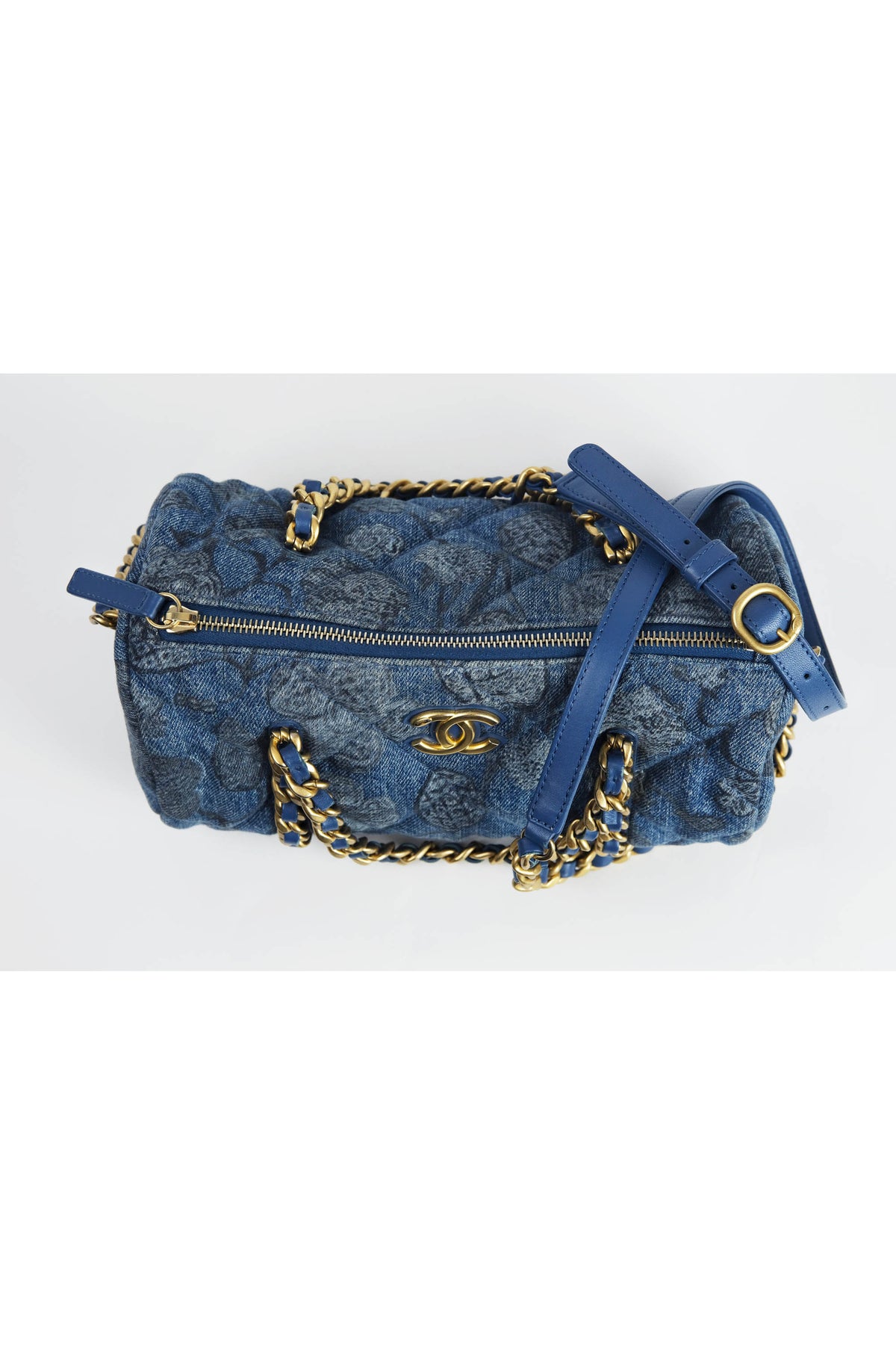 Chanel Blue Denim PrintBarrel Bag Meiers d&#39;Arts 2020-21
