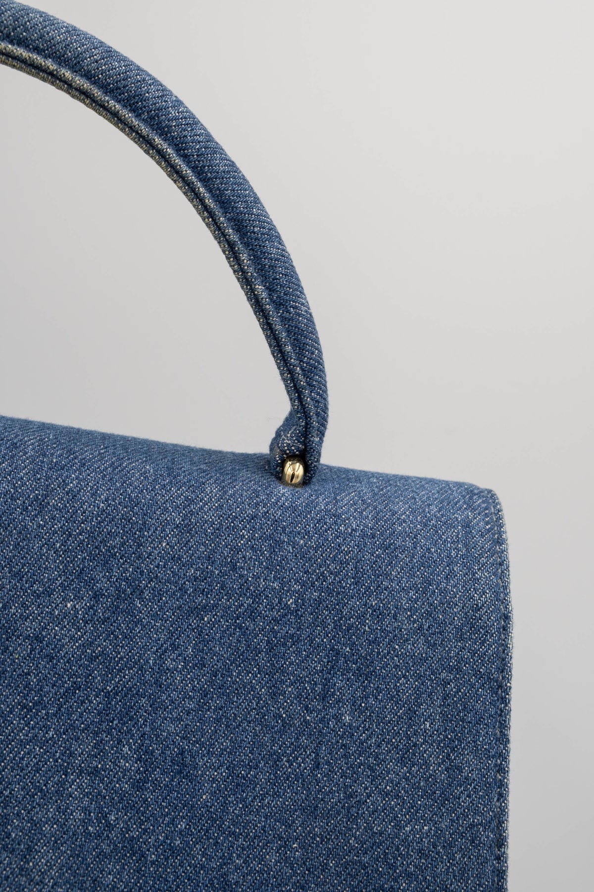 Chanel Blue Denim Kelly Bag CC Purse 1997-99
