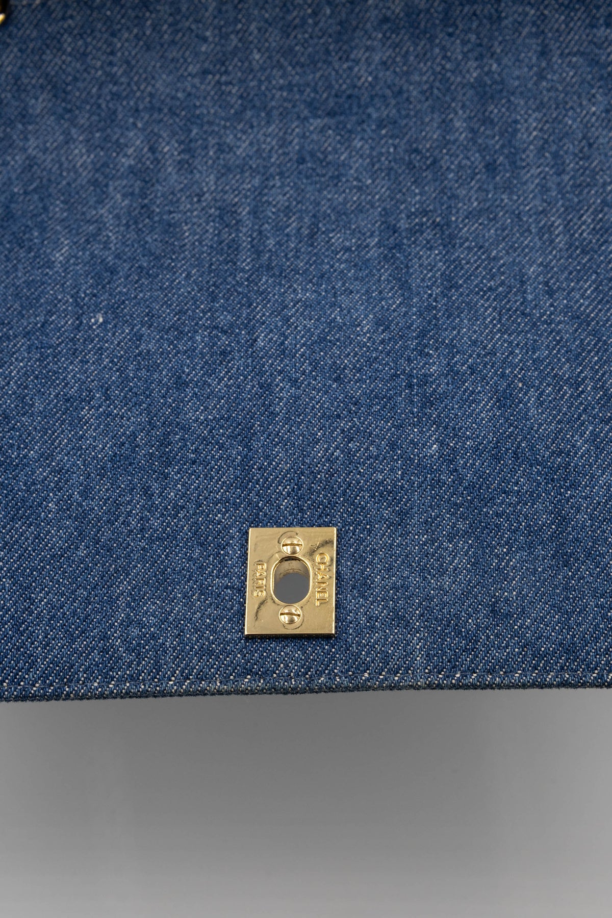 Chanel Blue Denim Kelly Bag CC Purse 1997-99