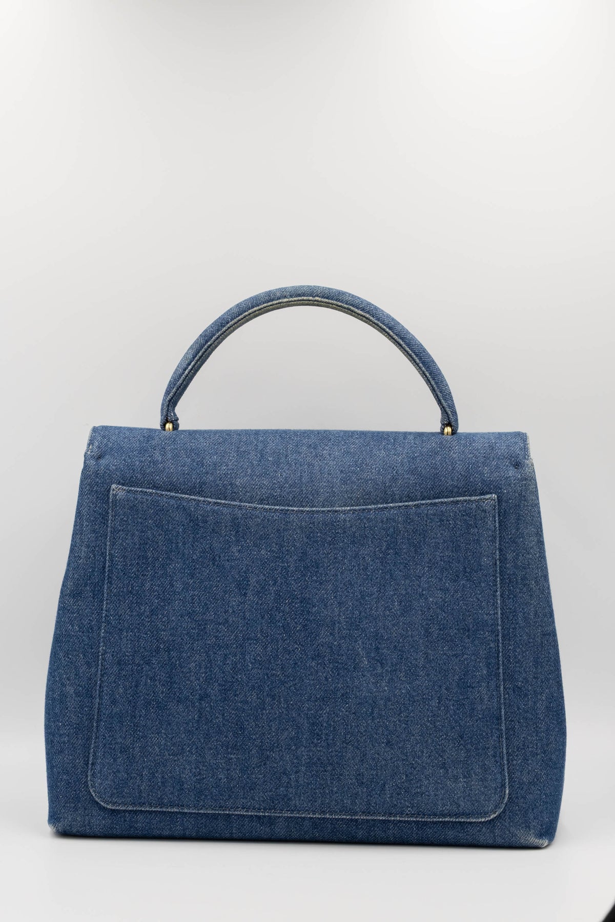 Chanel Blue Denim Kelly Bag CC Purse 1997-99