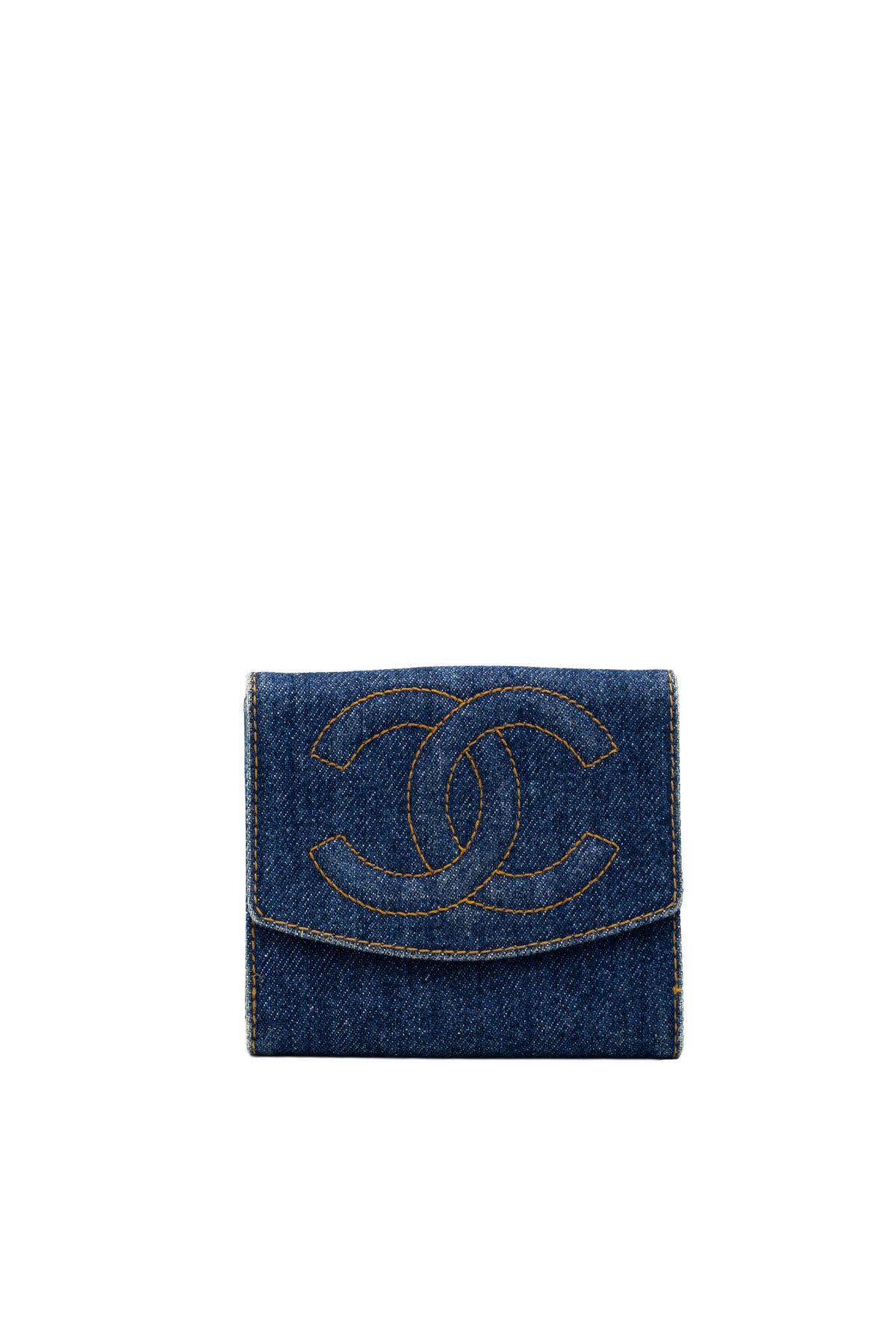Chanel Small Blue Denim Wallet 1996-7