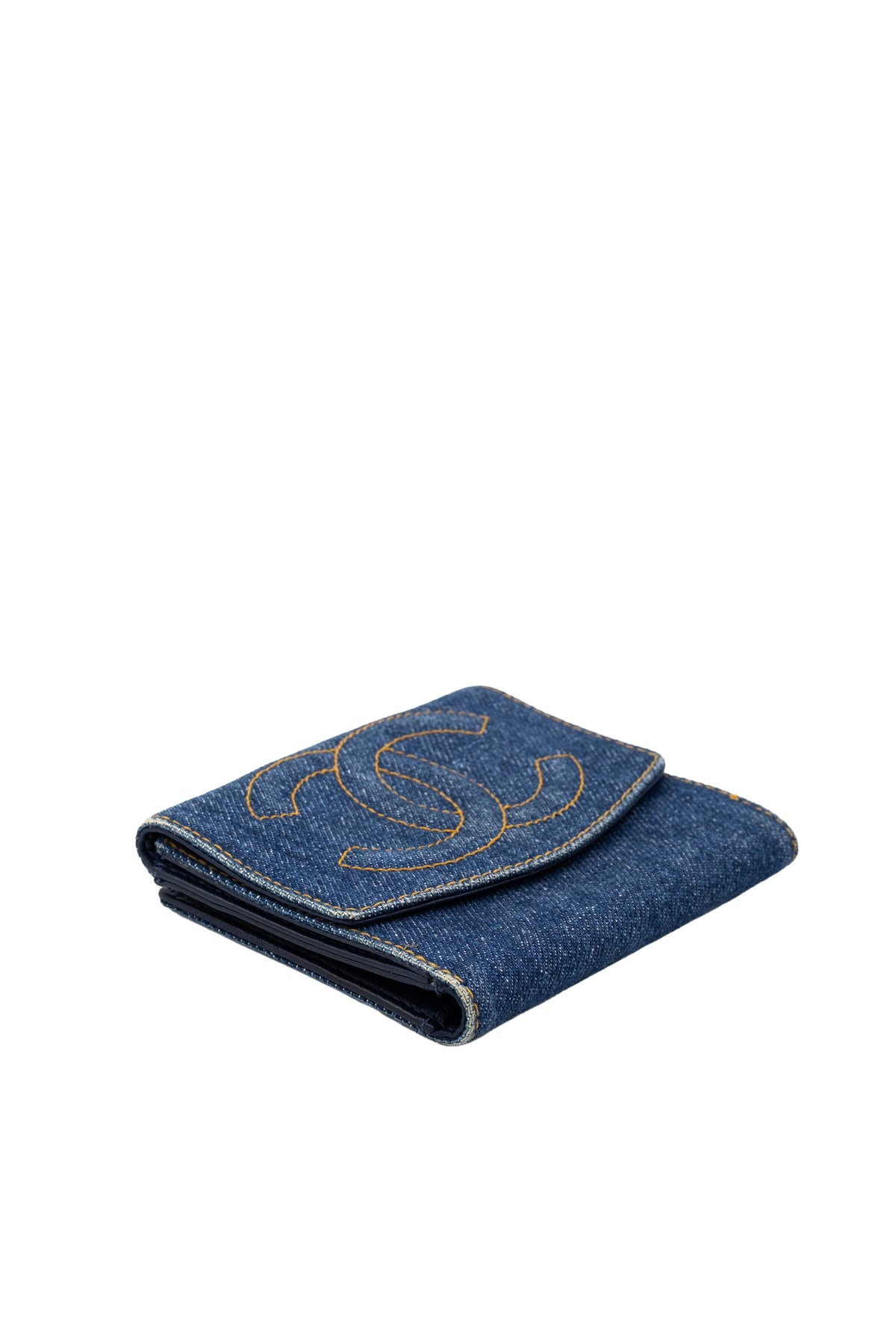 Chanel Small Blue Denim Wallet 1996-7
