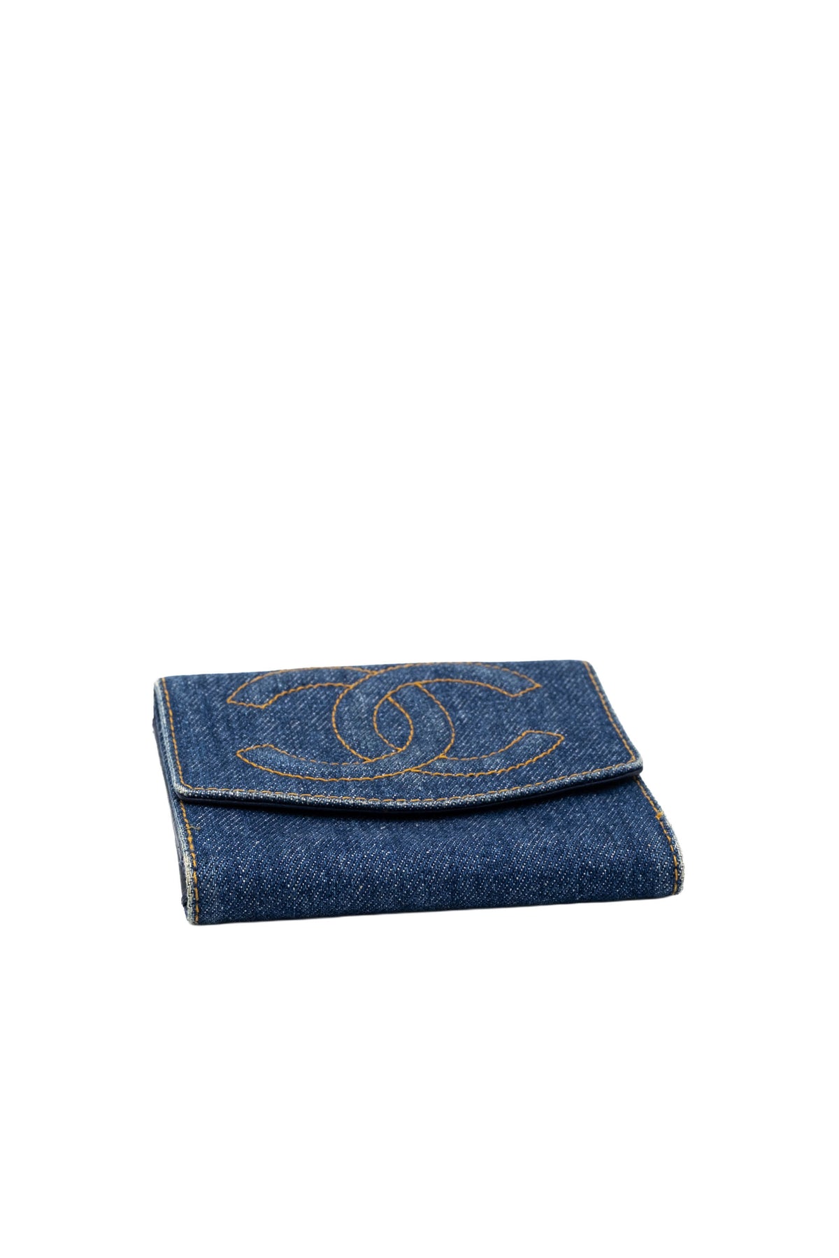 Chanel Small Blue Denim Wallet 1996-7