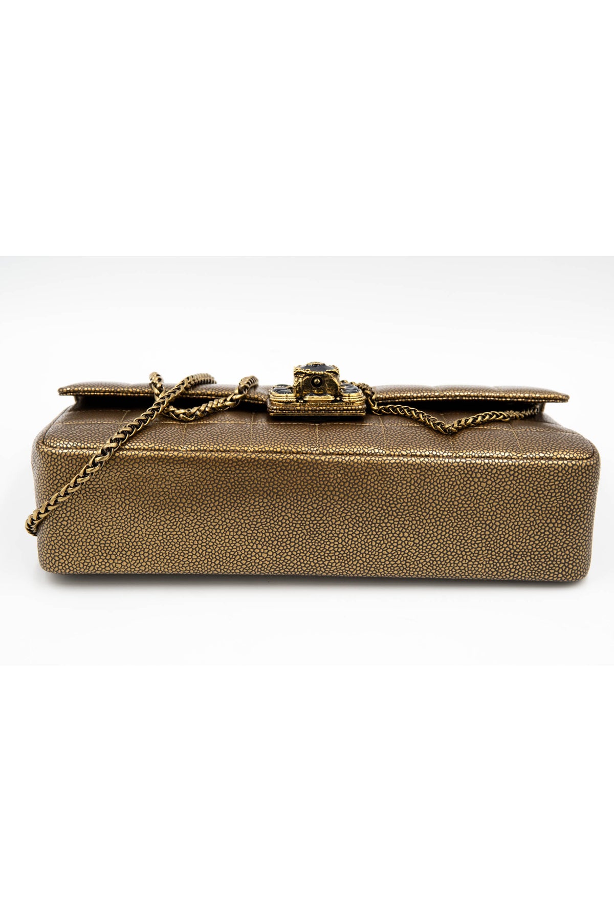 Chanel Paris Byzance East West Flap  Bronze Choco Bar Gripoix Clasp Purse 2011