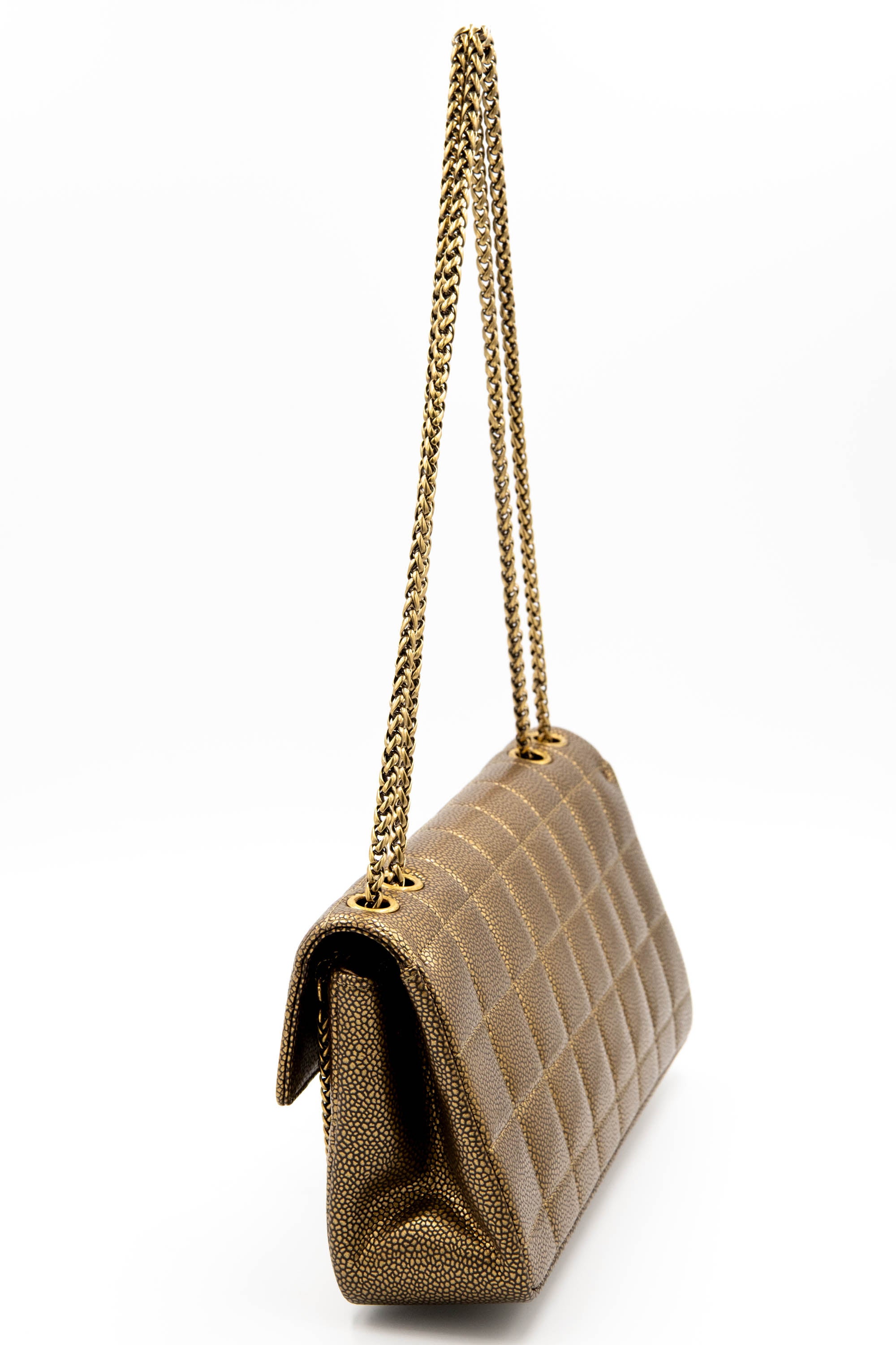 Chanel Paris Byzance East West Flap Bronze Choco Bar Gripoix Clasp
