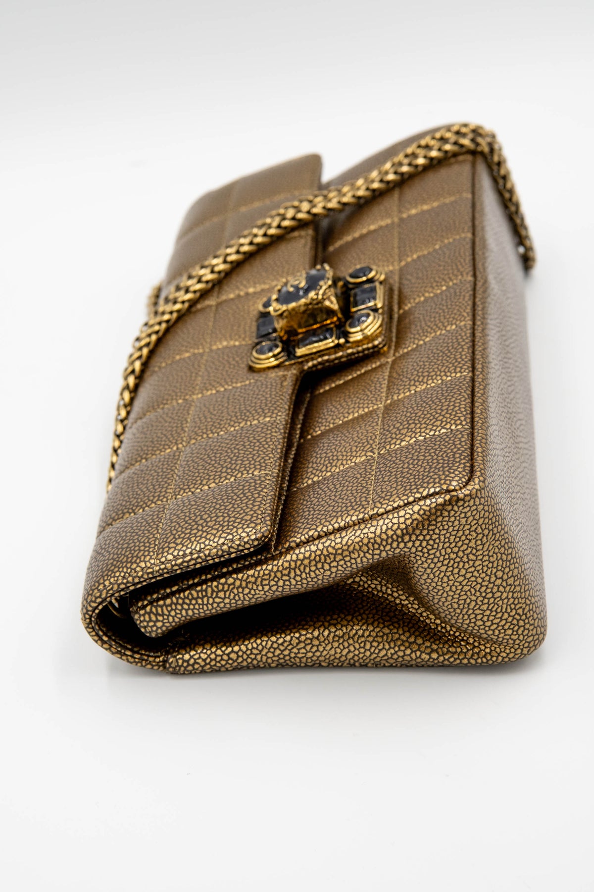 Chanel Paris Byzance East West Flap  Bronze Choco Bar Gripoix Clasp Purse 2011