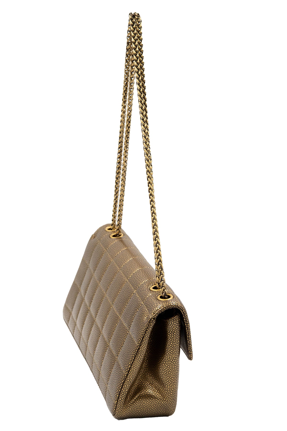Chanel Paris Byzance East West Flap  Bronze Choco Bar Gripoix Clasp Purse 2011