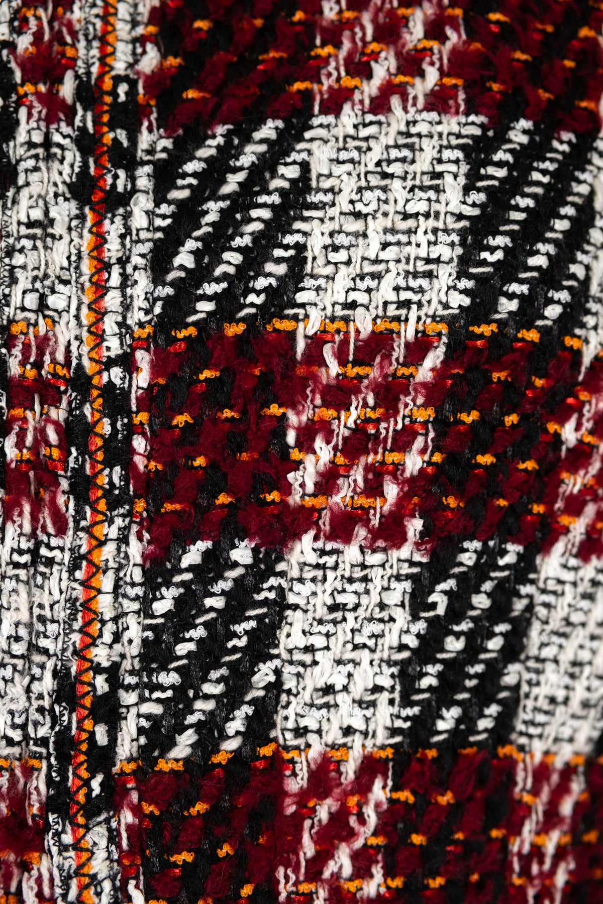 Chanel Maroon Plaid Cropped Jacket Size 38 2016