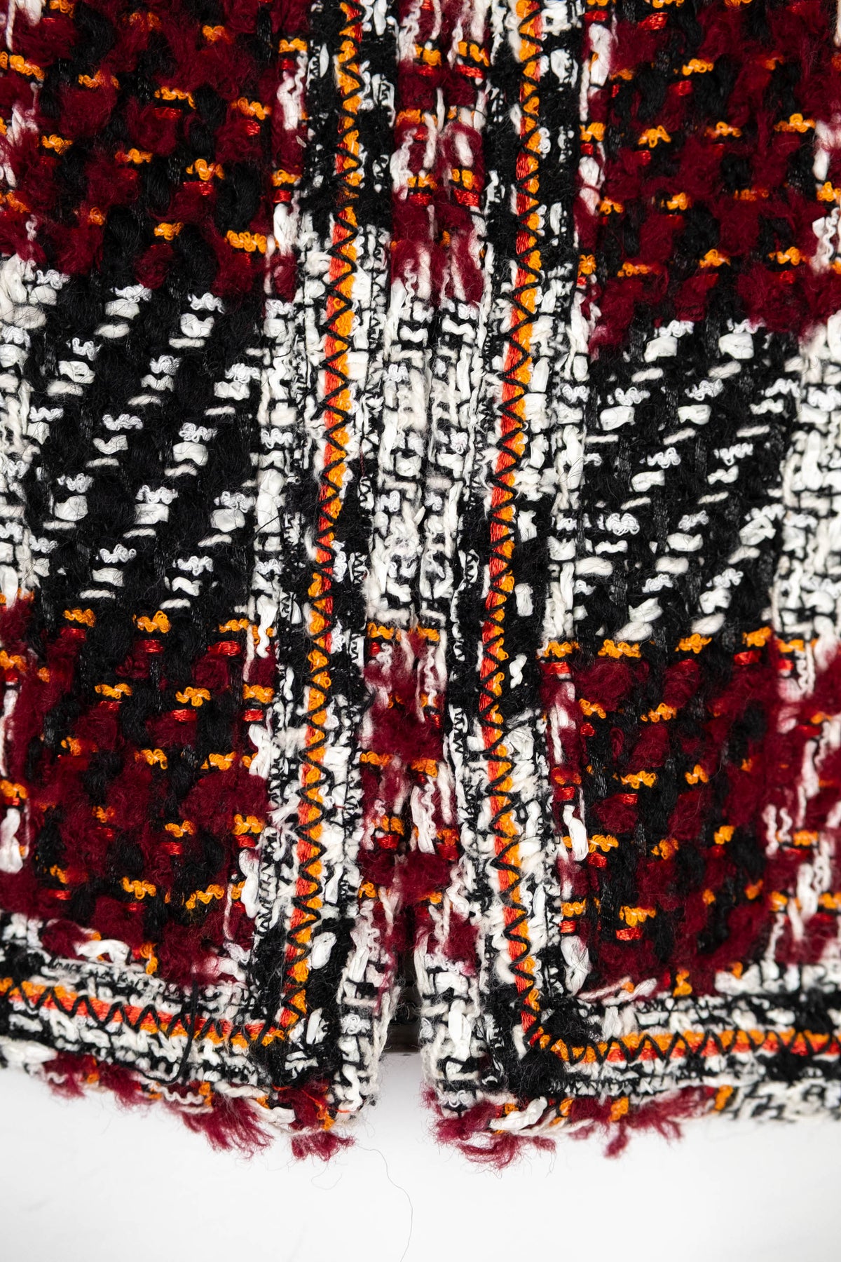 Chanel Maroon Plaid Cropped Jacket Size 38 2016