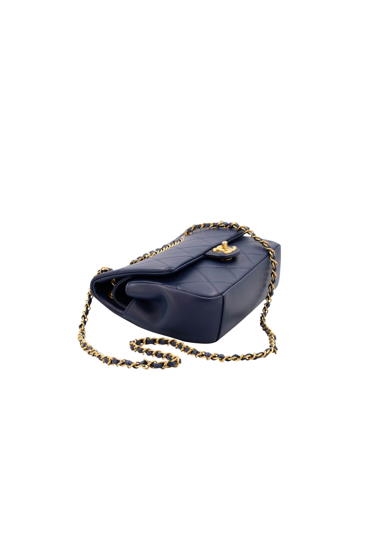 Chanel &quot;A Real Catch&quot; Navy Purse with Gold Hardware 2019
