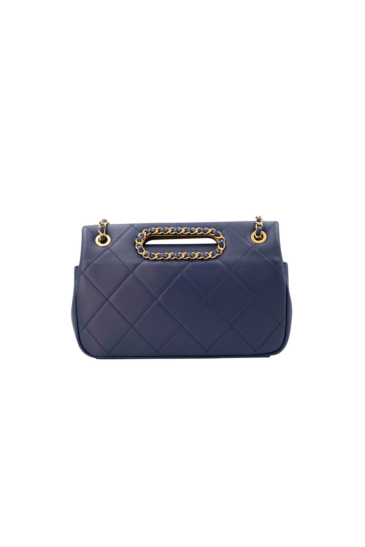 Chanel &quot;A Real Catch&quot; Navy Purse with Gold Hardware 2019