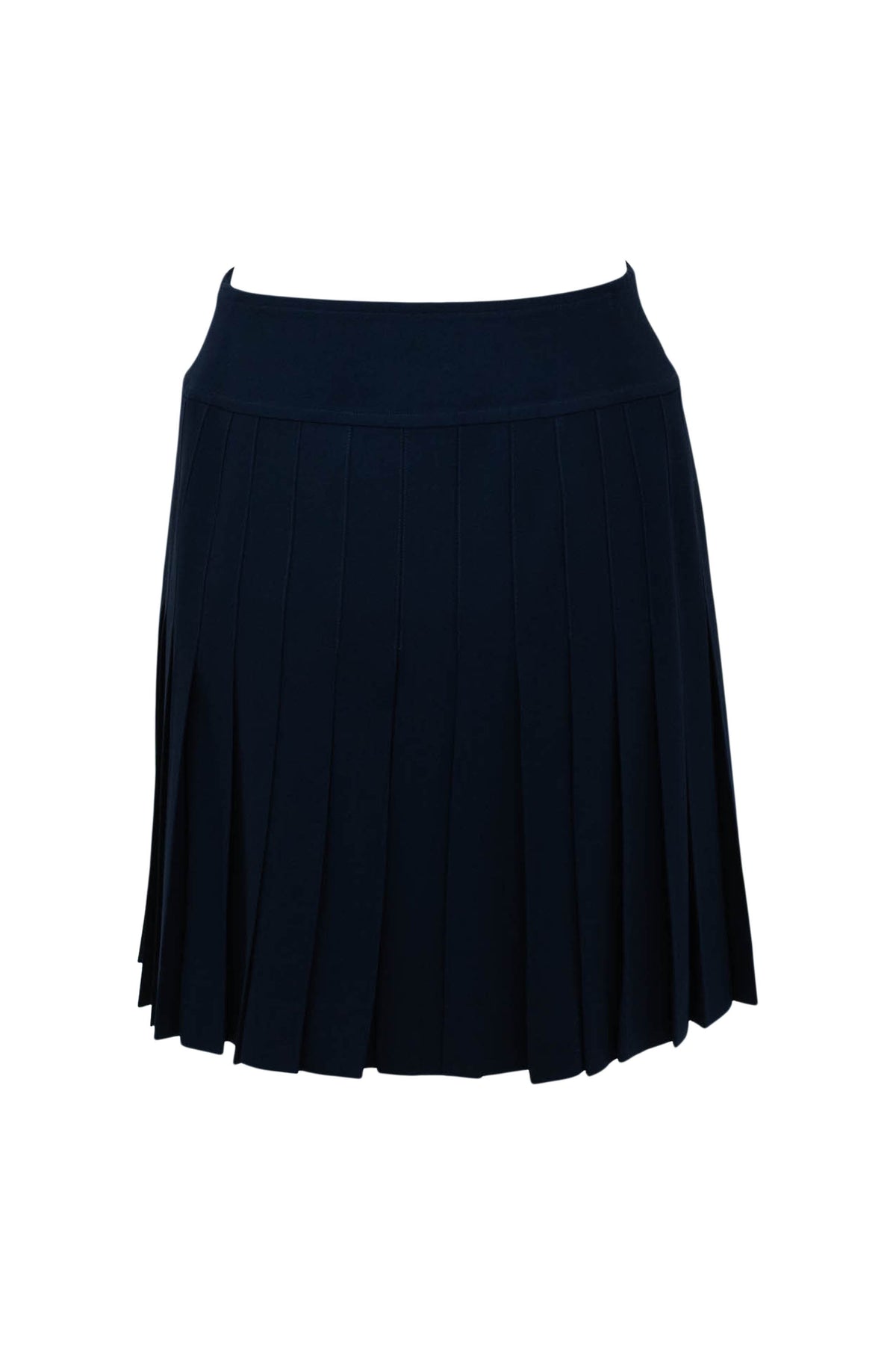 Chanel Navy Blue Pleated Double Button Front Size Small