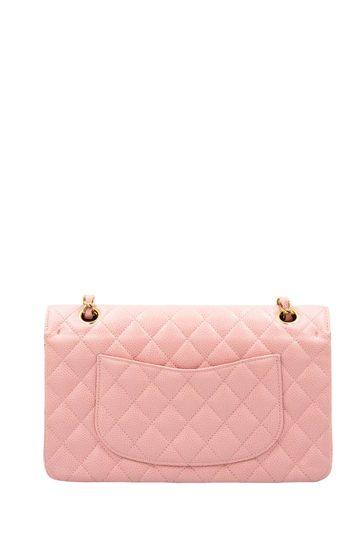 Chanel Pink Caviar Leather Double Flap Purse 2003-4