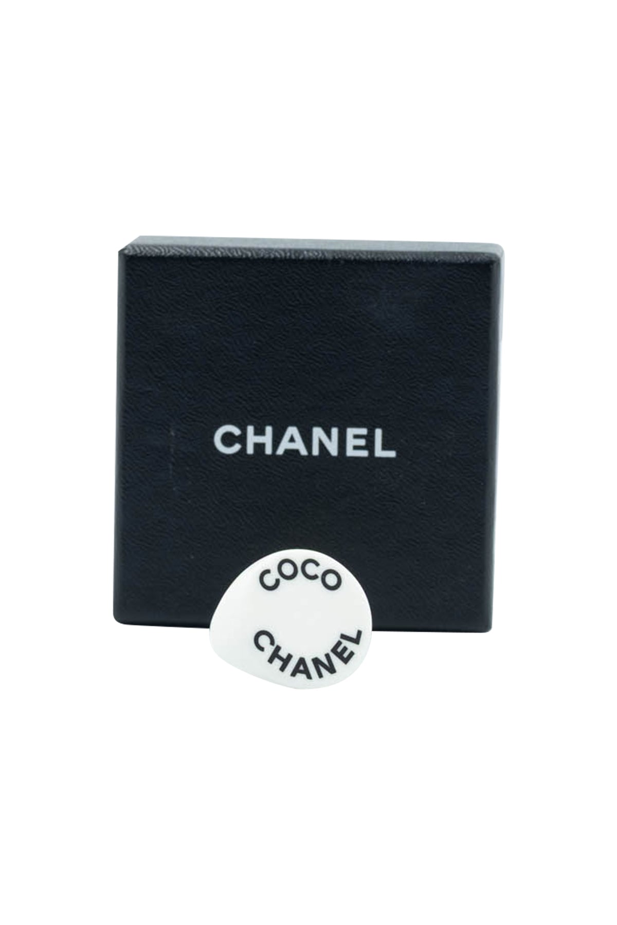 Chanel White and Black Resin Coco Ring