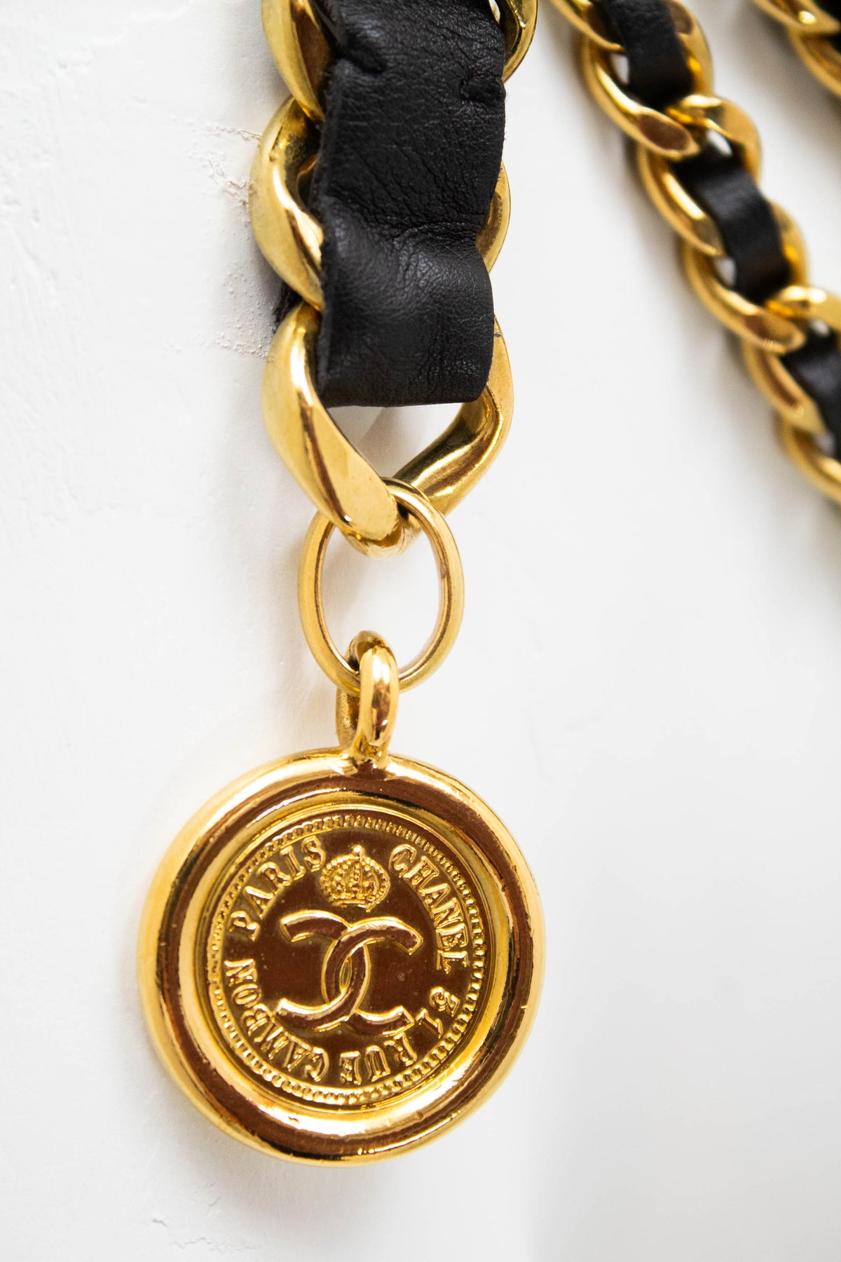Chanel 24k Gold Plate 3 Row X-Wide Chain Belt 1994 Coco Charm