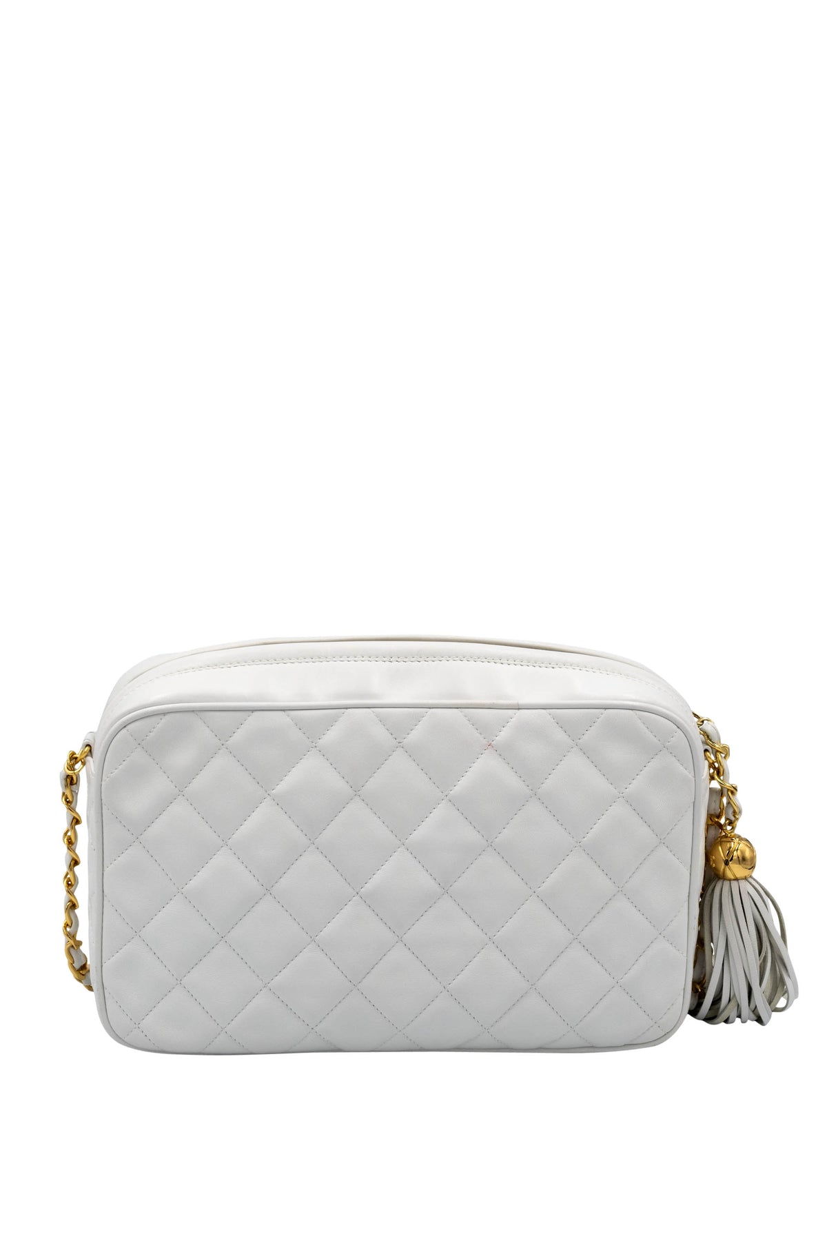 Chanel White Napa Camera bag With Tassel 1994-6
