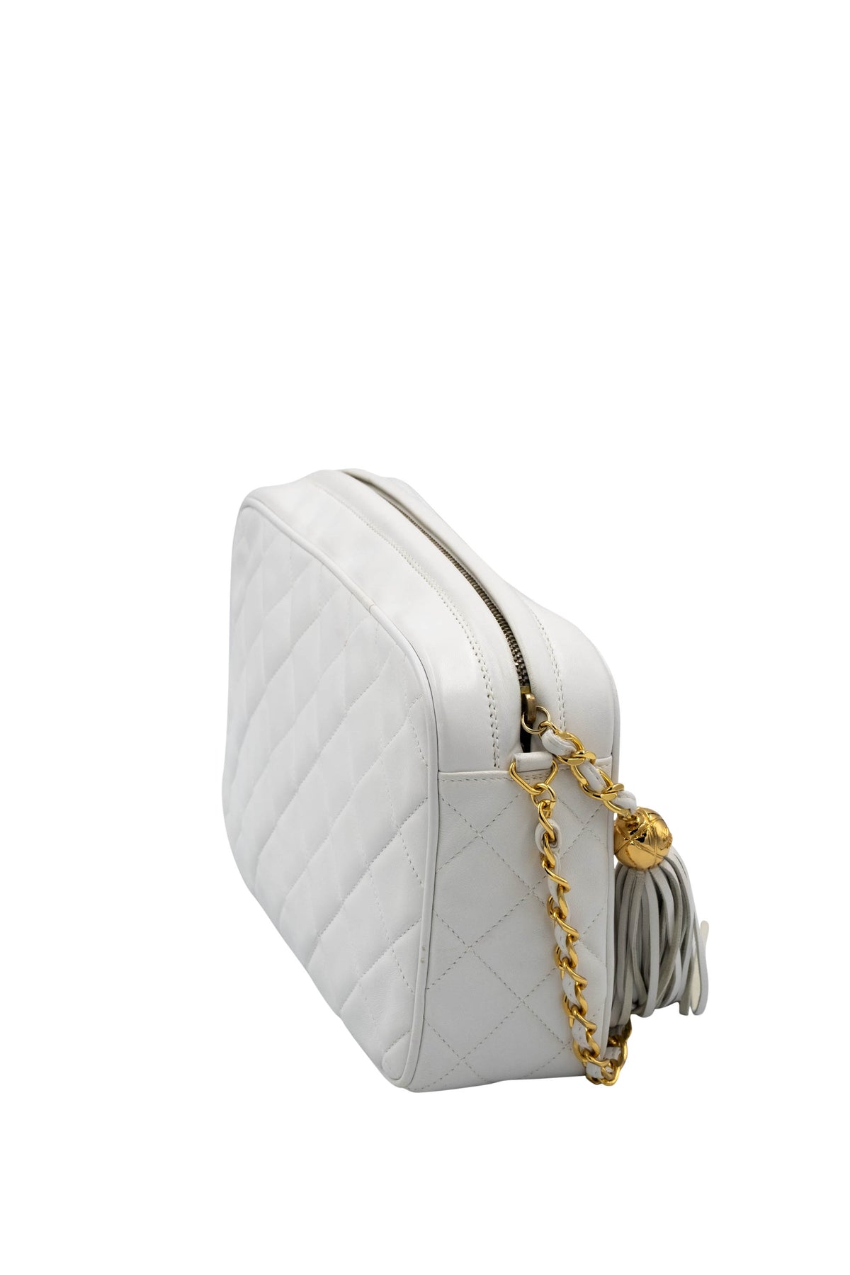 Chanel White Napa Camera bag With Tassel 1994-6