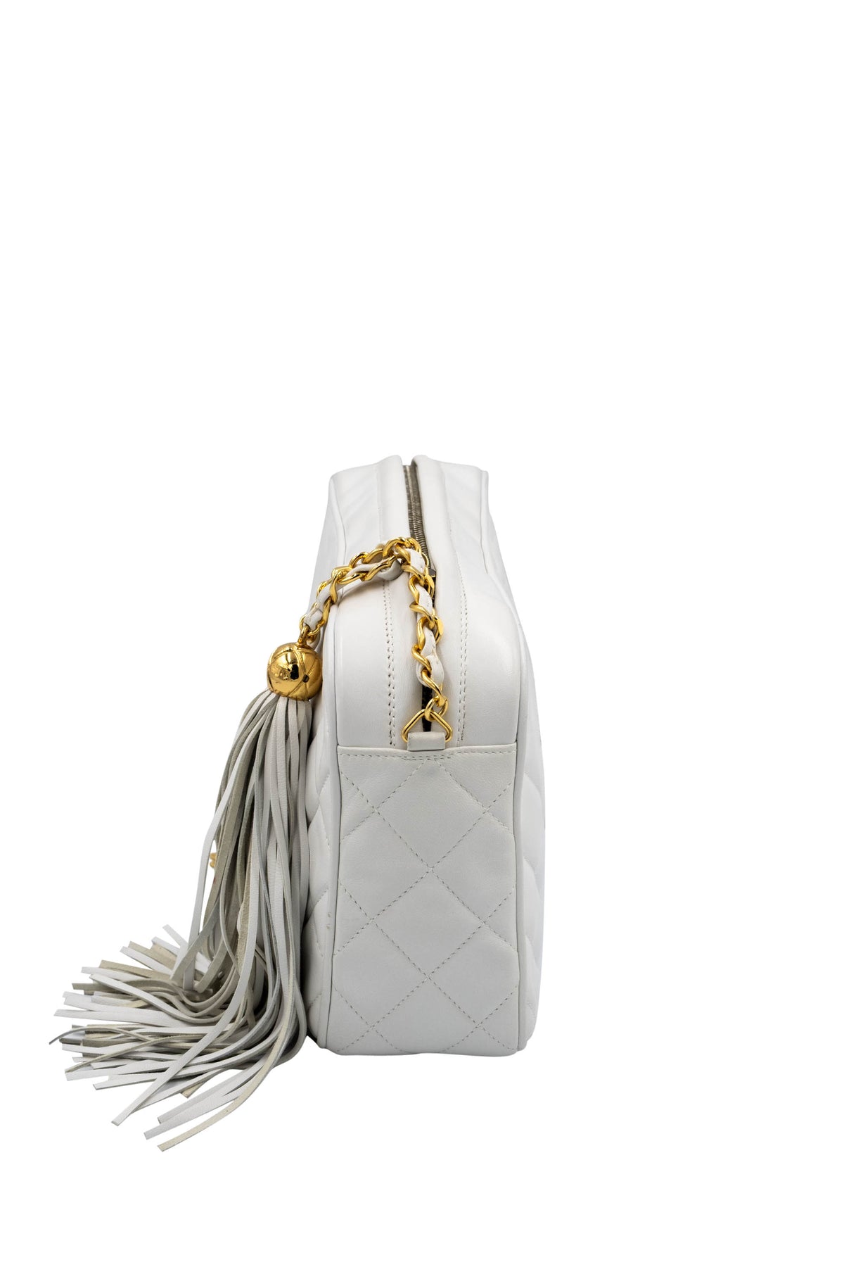 Chanel White Napa Camera bag With Tassel 1994-6