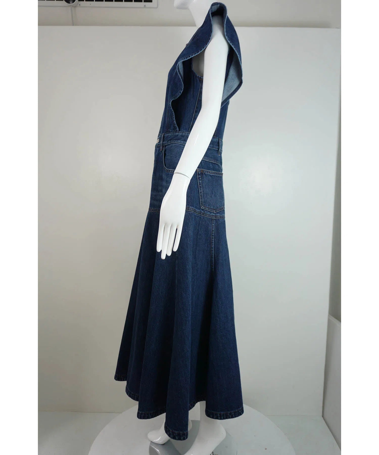 Chloe by Gabriella Hearst Blue Jean Midi Dress Spring 2022