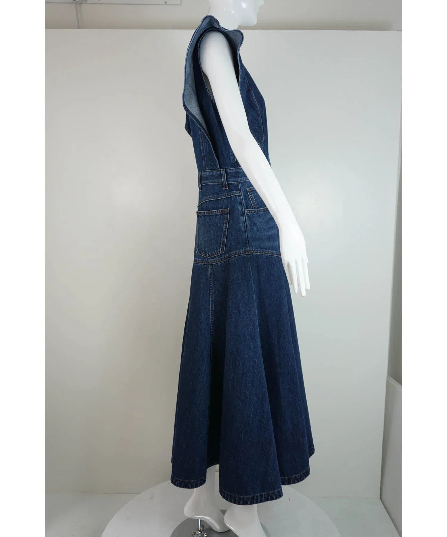 Chloe by Gabriella Hearst Blue Jean Midi Dress Spring 2022