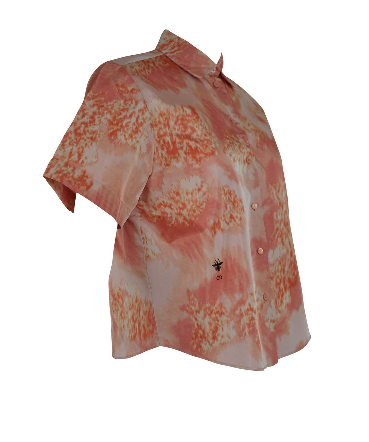 Christian Dior Peach Print Taffeta Top 36/4