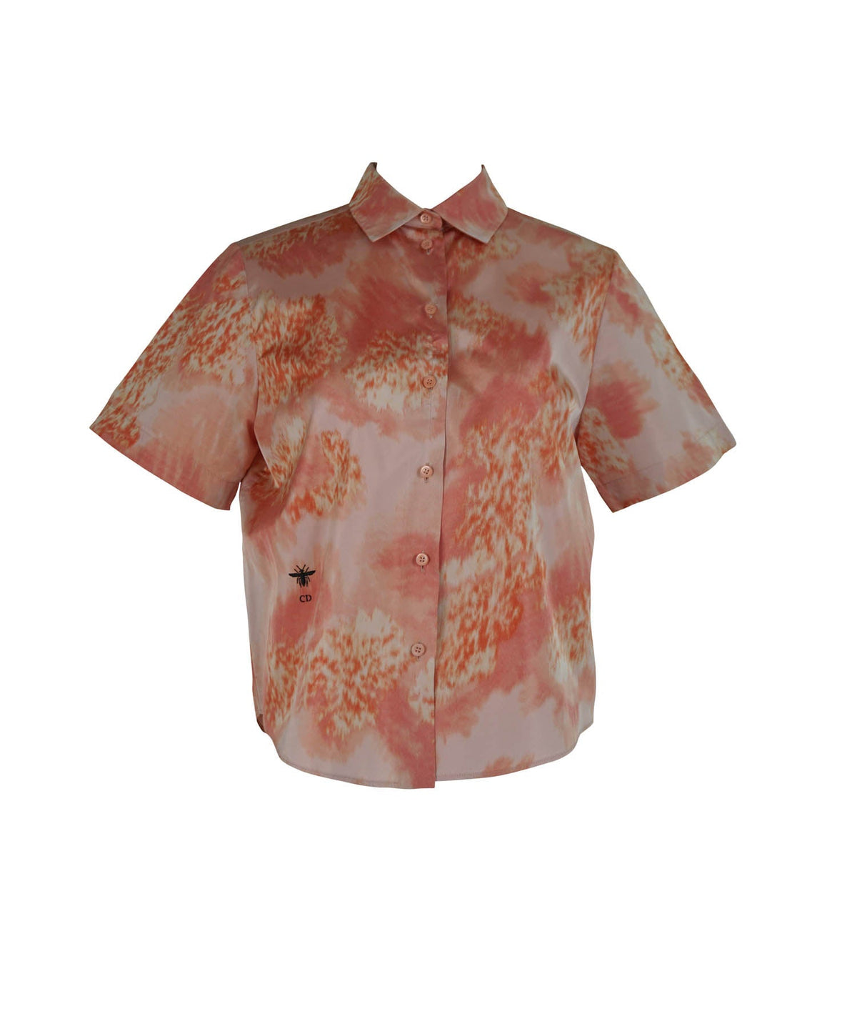 Christian Dior Peach Print Taffeta Top 36/4