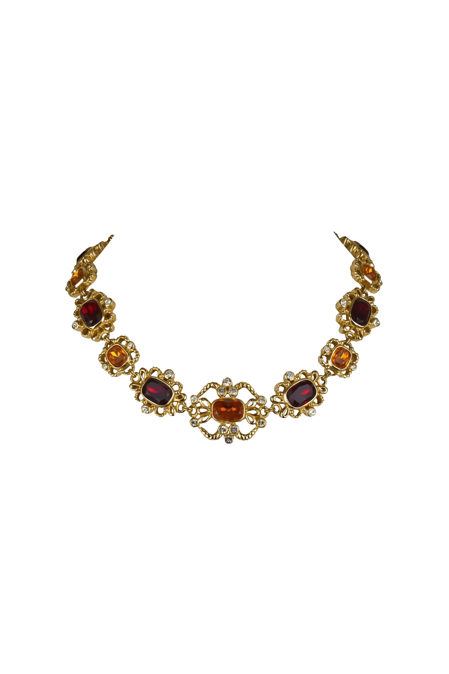 Christian Dior Rare Vintage Crystal Embellished Necklace 1960's-1970's - Foxy Couture Carmel