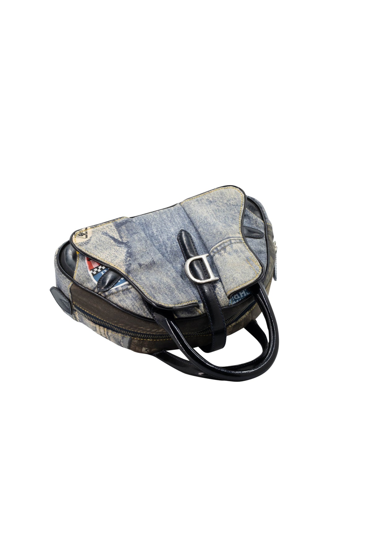Christian Dior Denim Speedway Saddle Bowler Bag Size Mini 2001