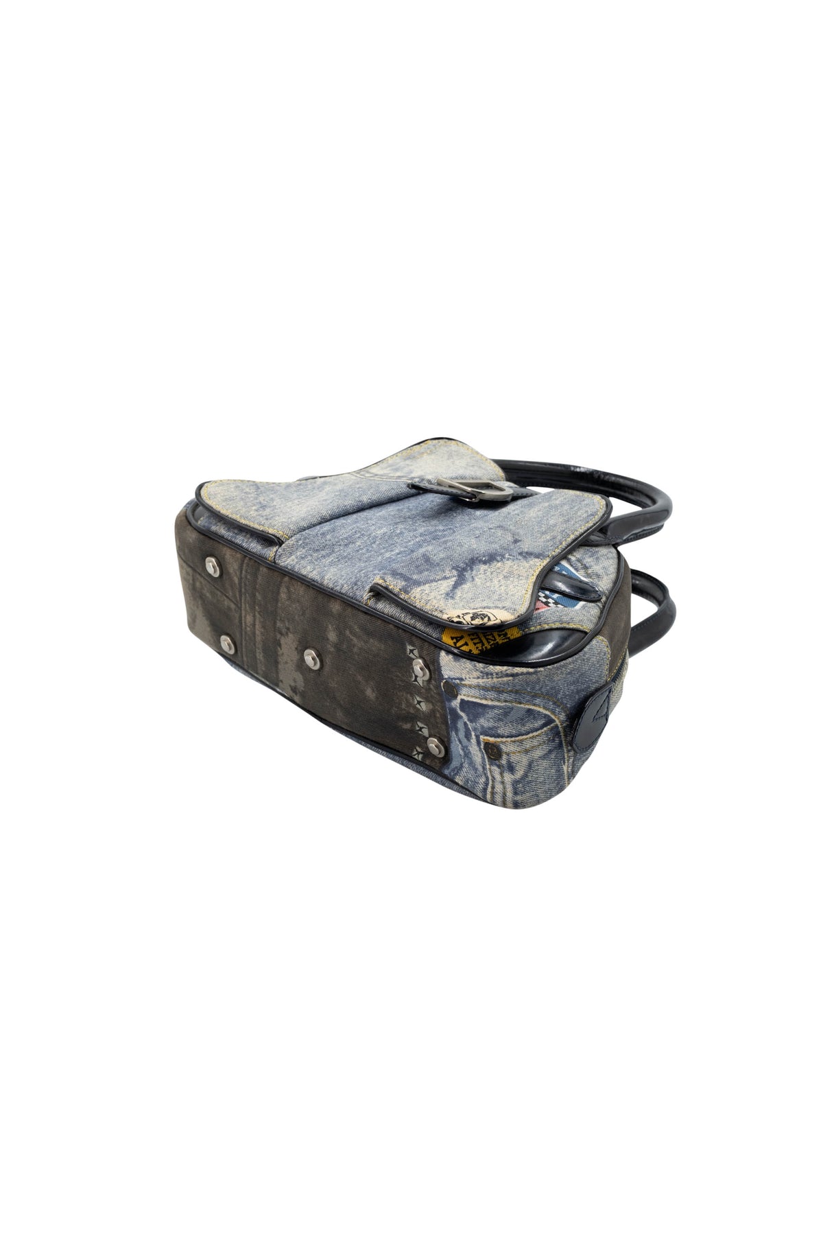 Christian Dior Denim Speedway Saddle Bowler Bag Size Mini 2001