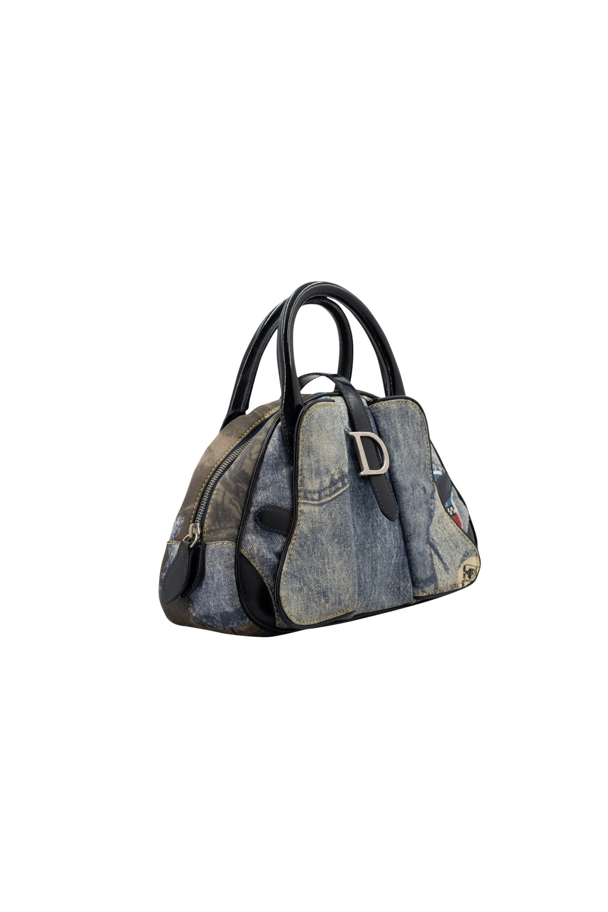 Christian Dior Denim Speedway Saddle Bowler Bag Size Mini 2001