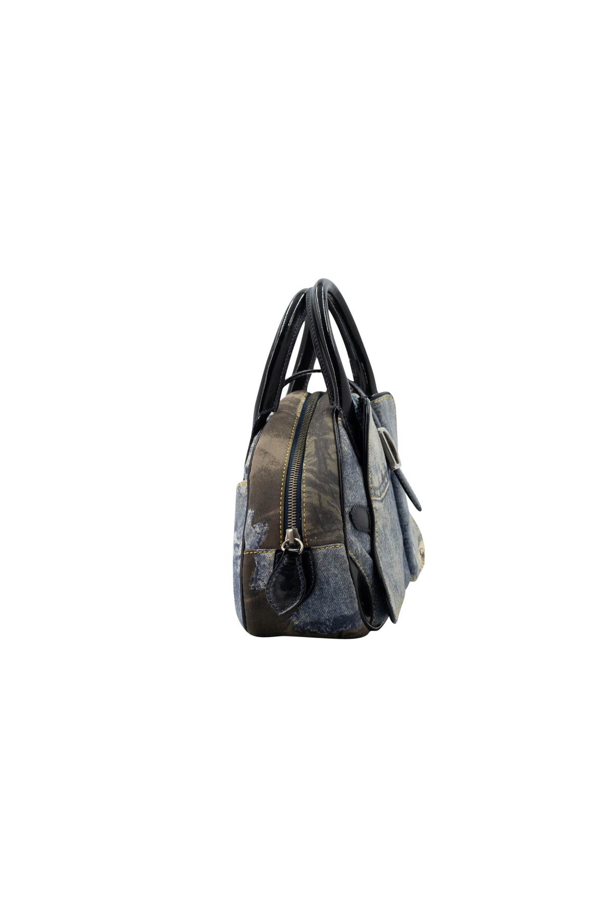 Christian Dior Denim Speedway Saddle Bowler Bag Size Mini 2001
