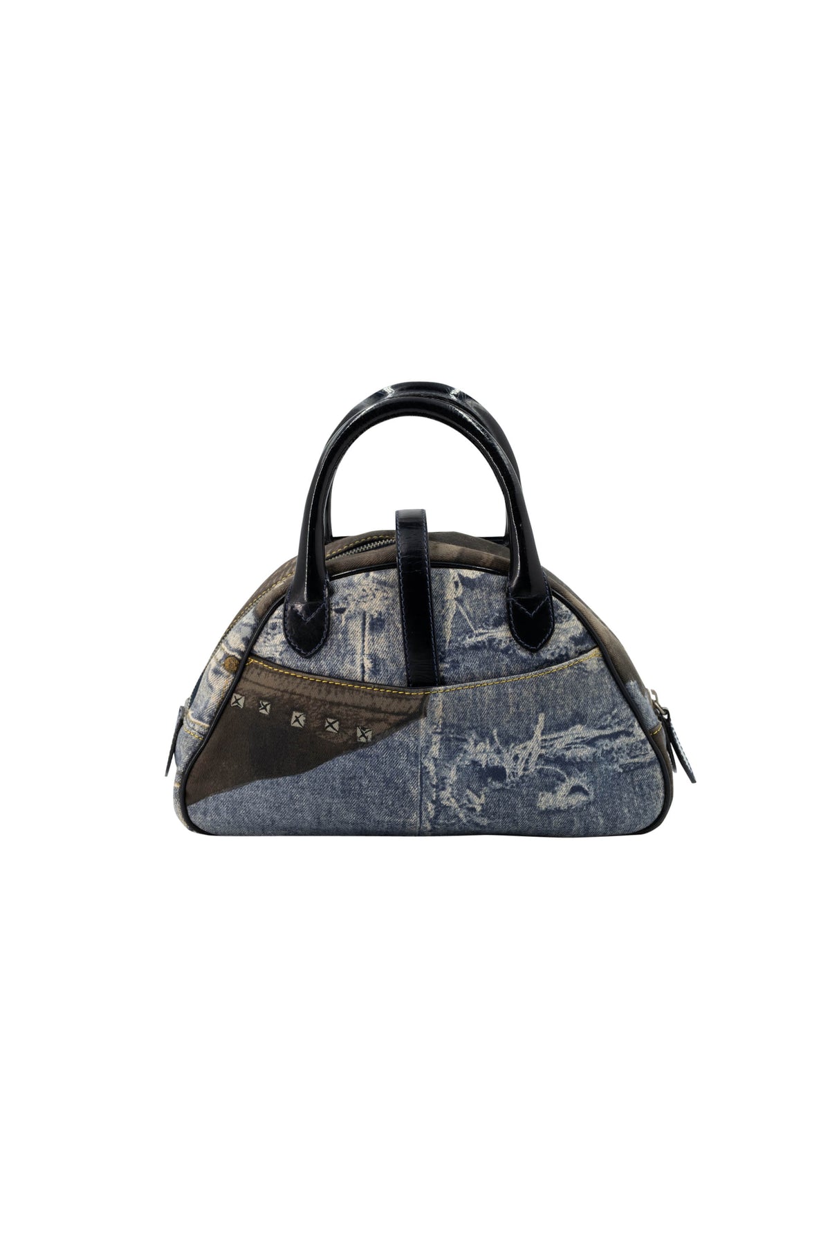 Christian Dior Denim Speedway Saddle Bowler Bag Size Mini 2001