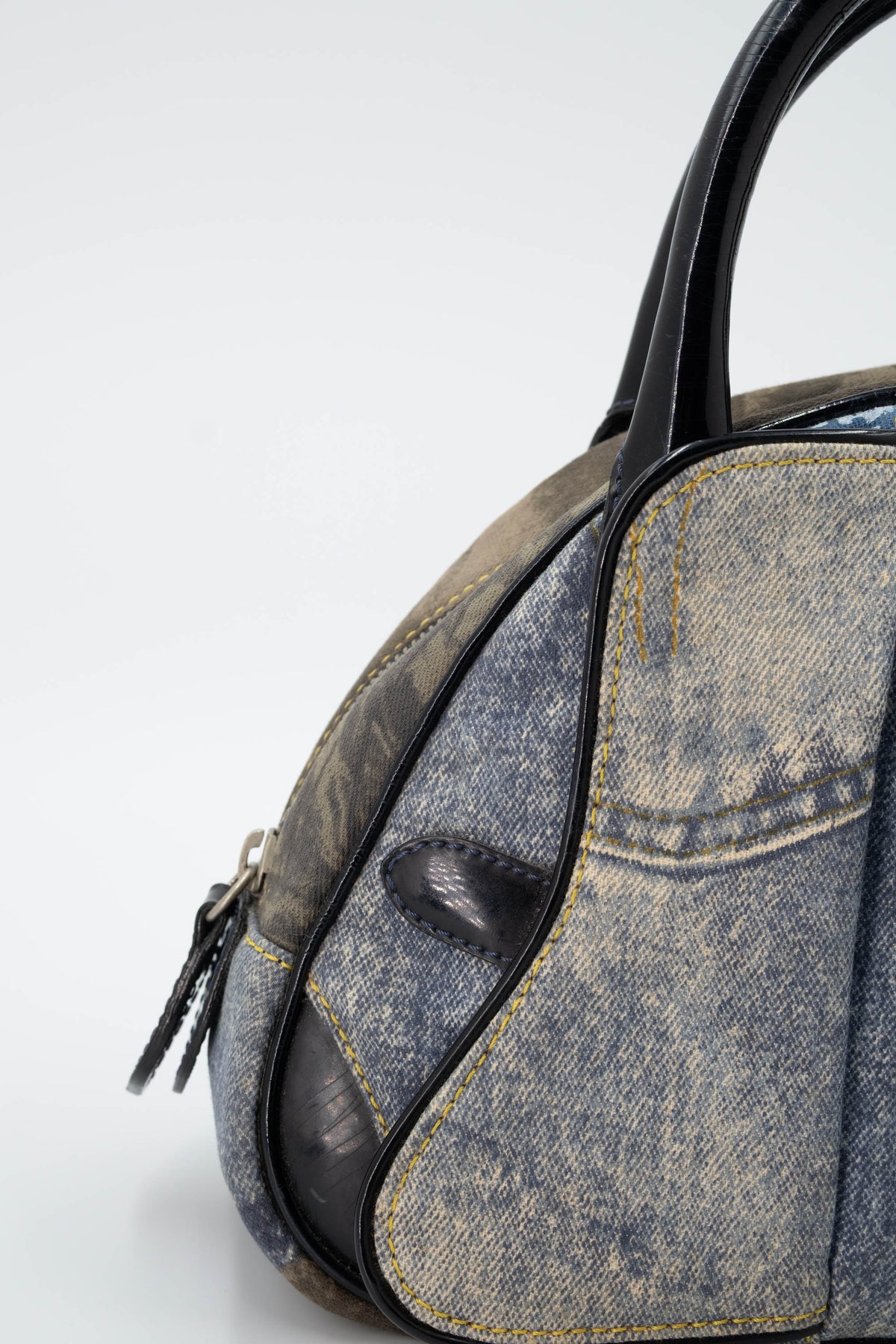 Christian Dior Denim Speedway Saddle Bowler Bag Size Mini 2001