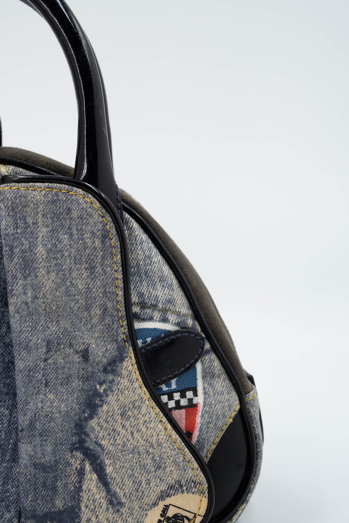 Christian Dior Denim Speedway Saddle Bowler Bag Size Mini 2001