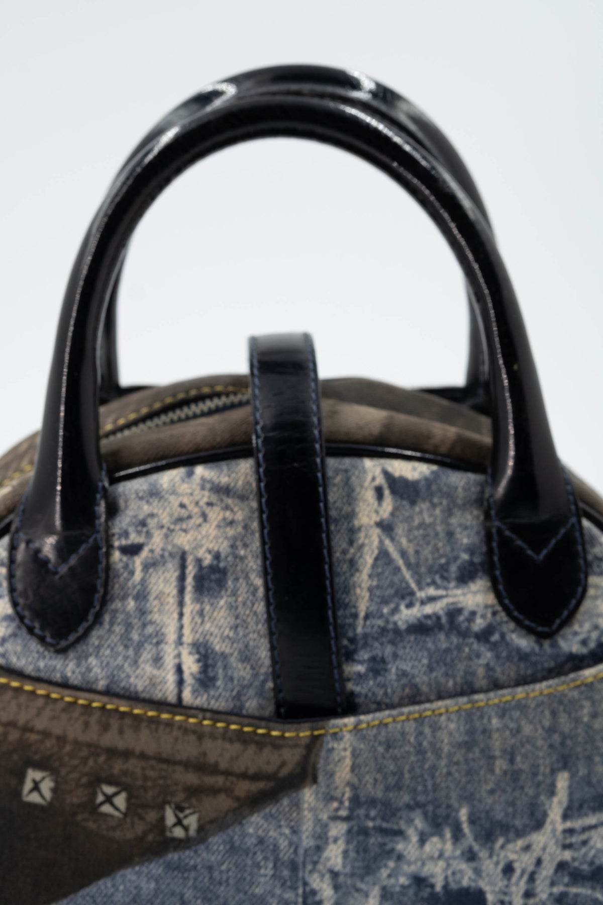 Christian Dior Denim Speedway Saddle Bowler Bag Size Mini 2001